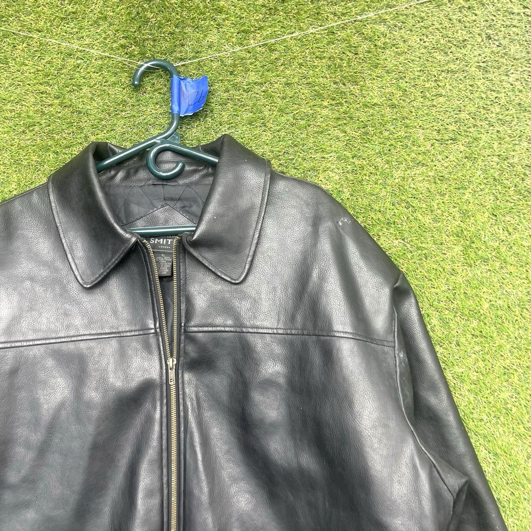 Vintage Whispering Smith Leather Jacket Mens XL Zip Faux Motorcycle Biker Size US XL / EU 56 / 4 - 2 Thumbnail