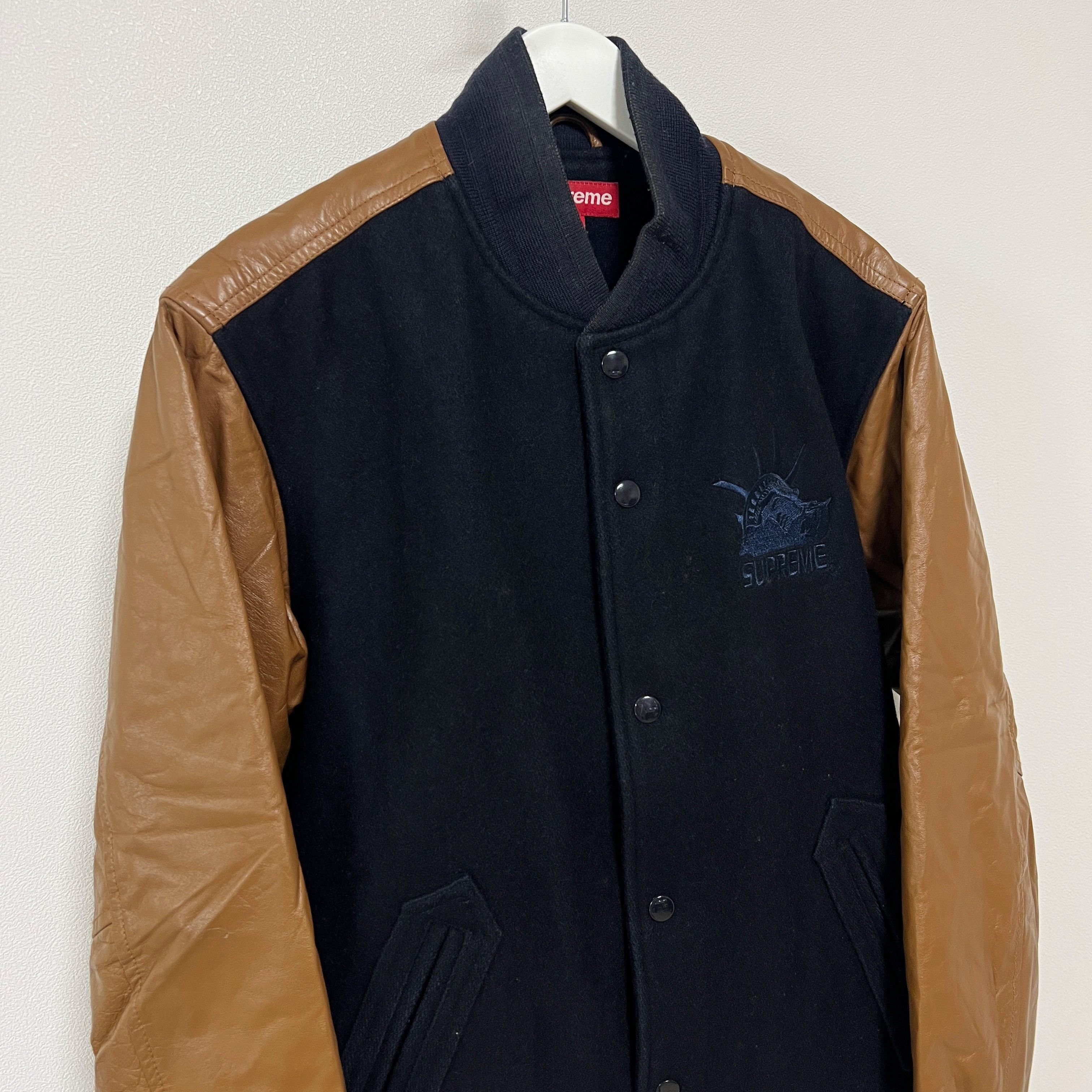 Supreme Supreme AW07 In God We Trust Varsity Jacket Navy Brown Size US M / EU 48-50 / 2 - 5 Thumbnail