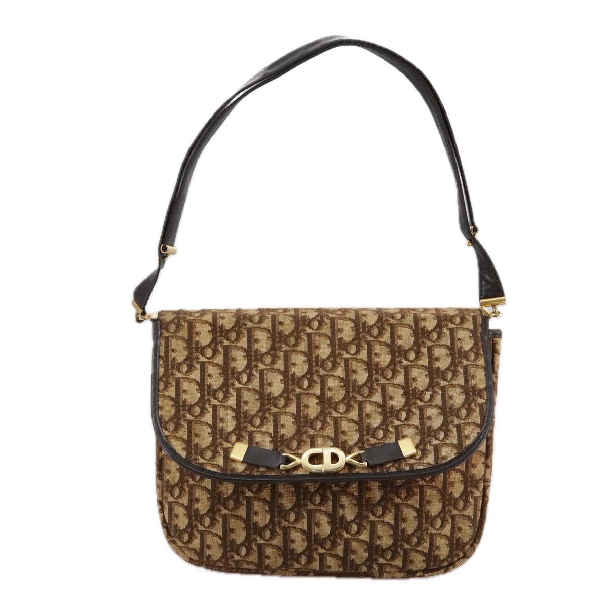 Dior Cd Brown Canvas Shoulder Bag (Pre-Owned) Size ONE SIZE - 1 Thumbnail