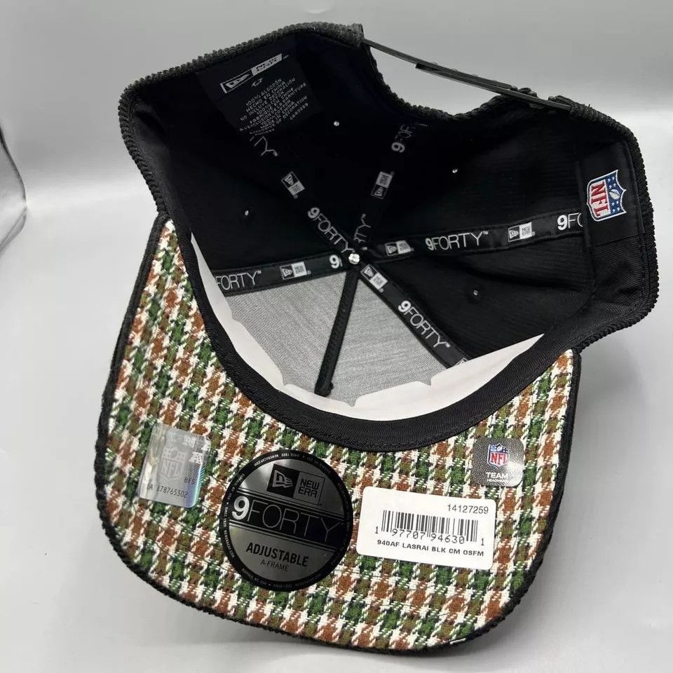 New Era Las Vegas Raiders Hat Men Corduroy Plaid Snap Back Cap New Size ONE SIZE - 5 Thumbnail