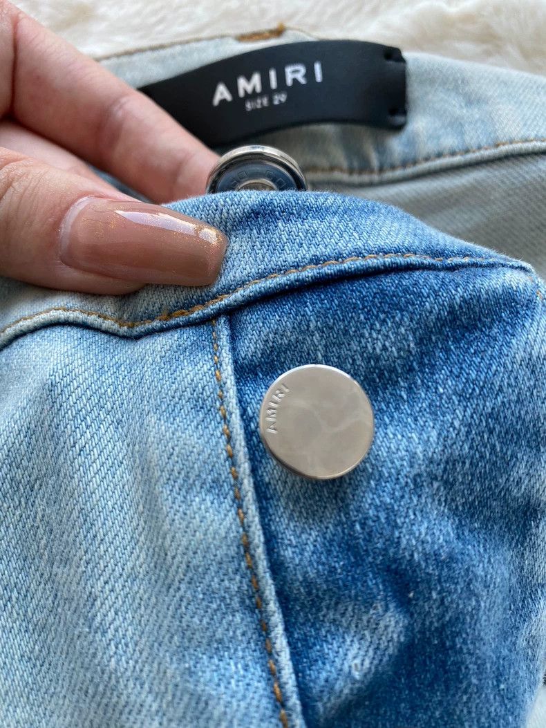 Amiri Amiri Washed Blue Destroyed mx2 Jean Size US 32 / EU 48 - 5 Thumbnail