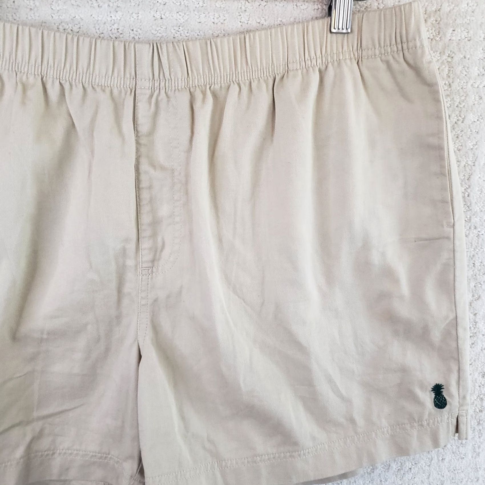 Chubbies Chubbies Easy Shorts Mens 2XL Khaki Elastic Waist Drawstring Bermuda Chino Shorts Casual Travel Size US 39 - 3 Thumbnail