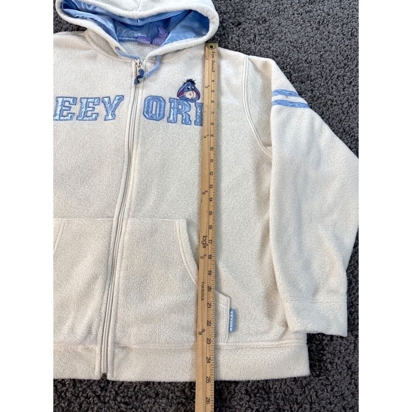 Disney VINTAGE Disney Hoodie Womens Large White Full Zip Eeyore Embroidered Y2K 90s Cartoon Womens Size L / US 10 / IT 46 - 2 Thumbnail