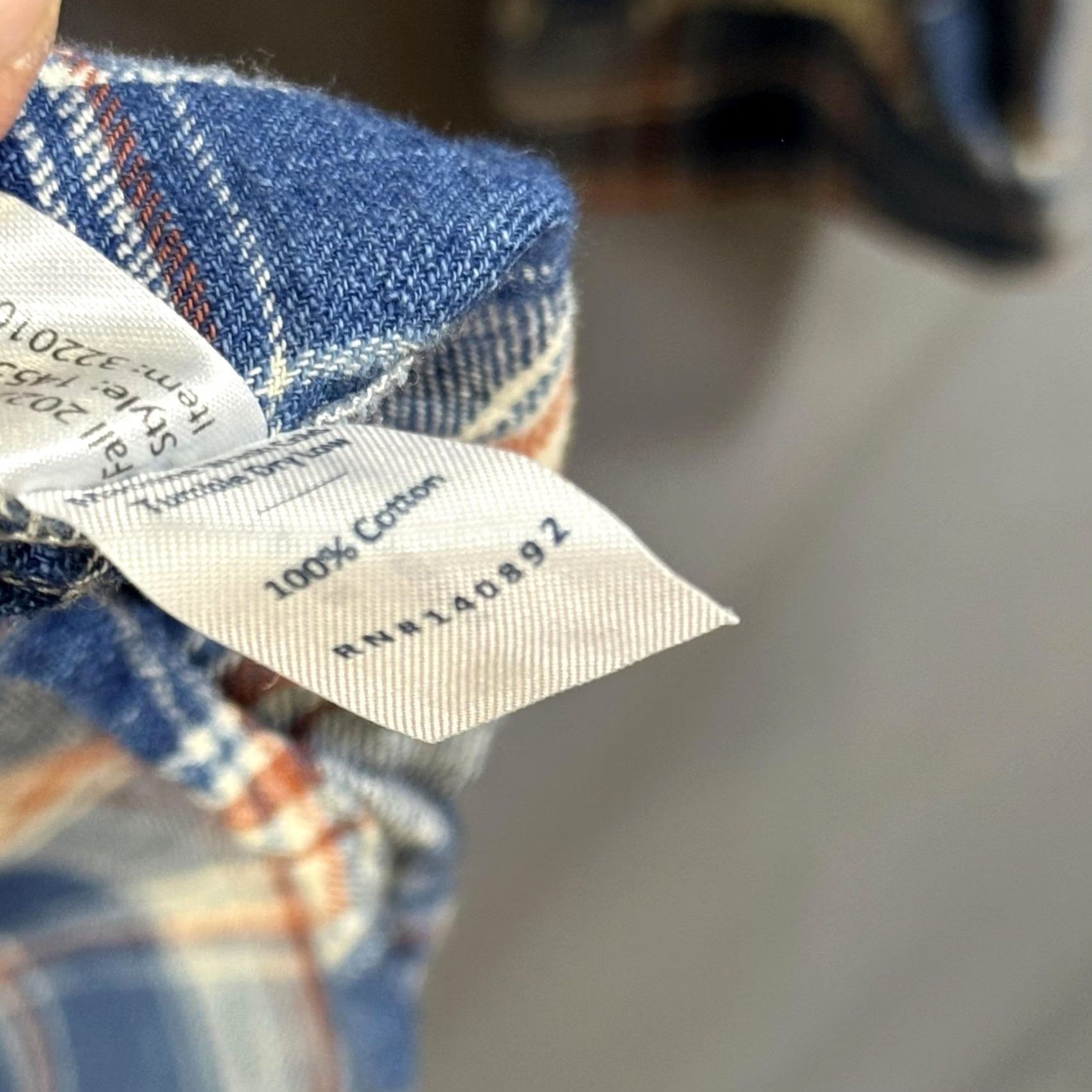 Marine Layer Marine Layer Shirt Mens Large Blue Plaid Button-Down Band Collar Long Sleeve Size US L / EU 52-54 / 3 - 6 Thumbnail