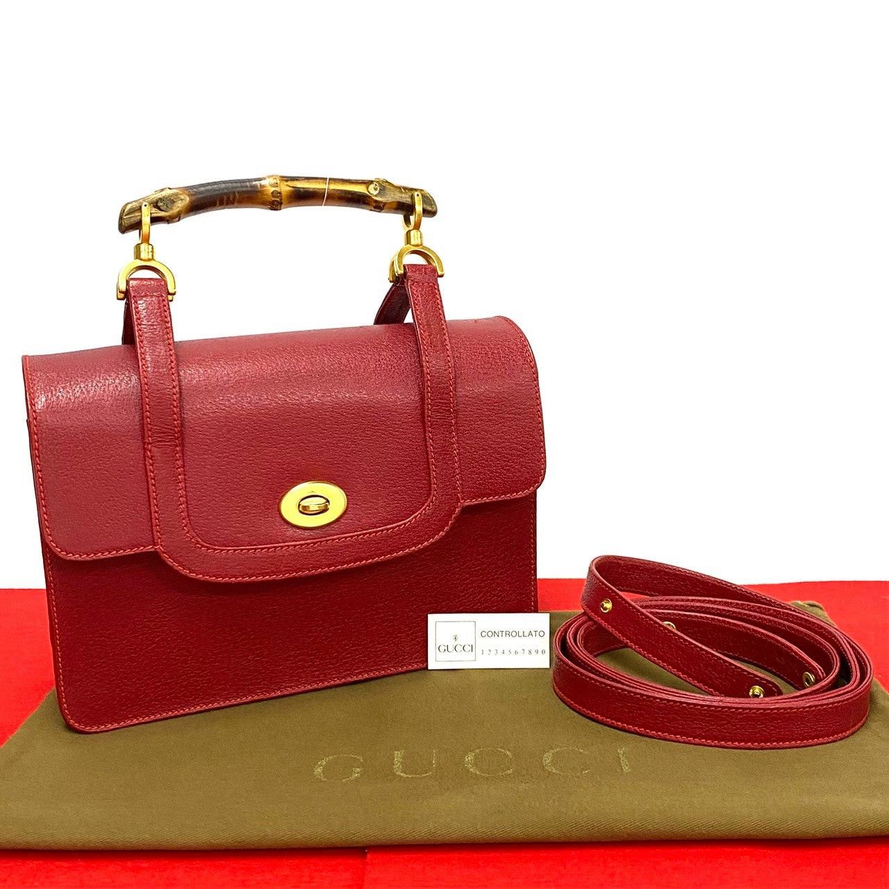 Gucci Gucci Shoulder Bag Red Leather Size ONE SIZE - 1 Thumbnail
