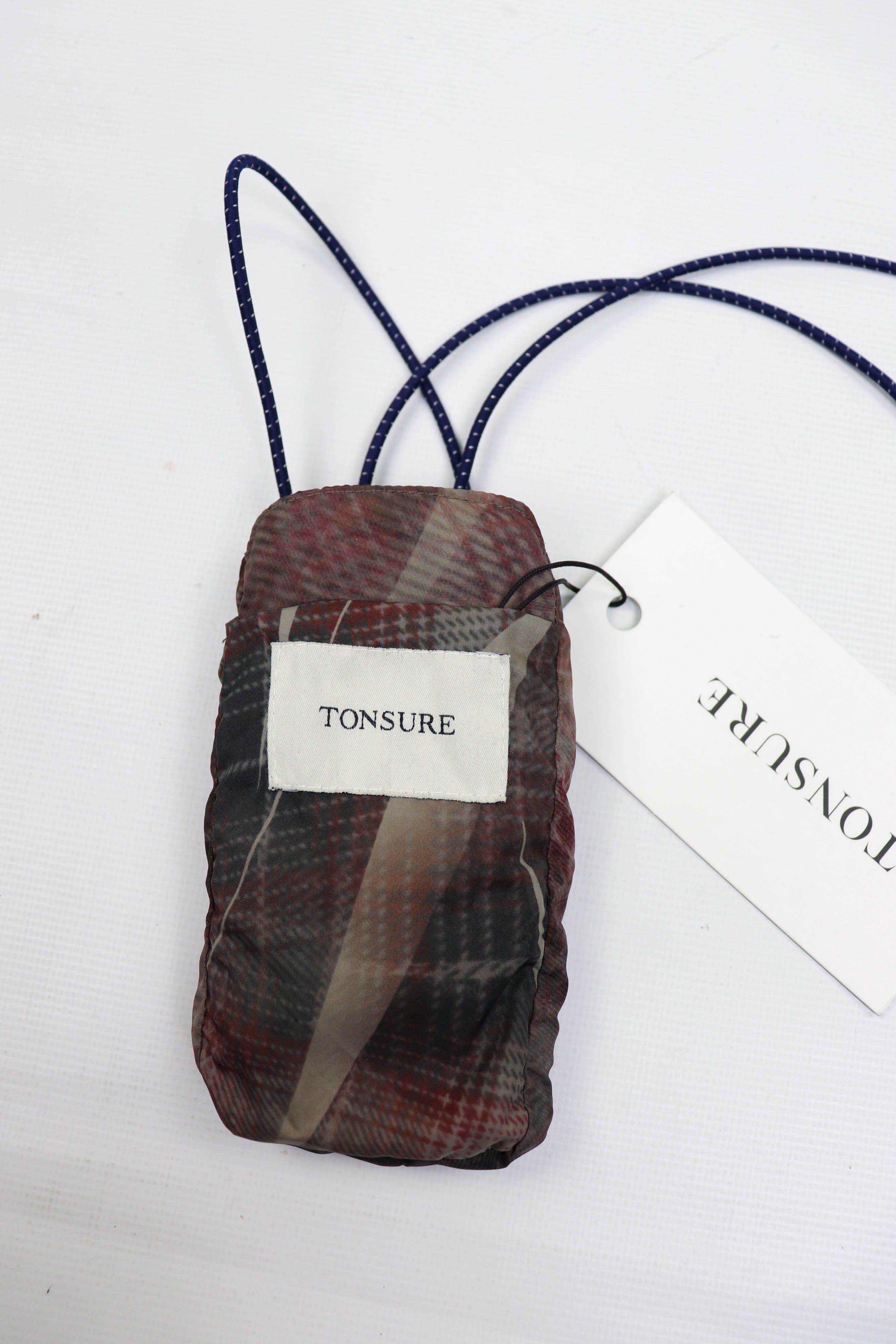 Tonsure Tonsure S/S 2019 Crunched Check Elastic Cord Detail Pouch Size ONE SIZE - 6 Thumbnail