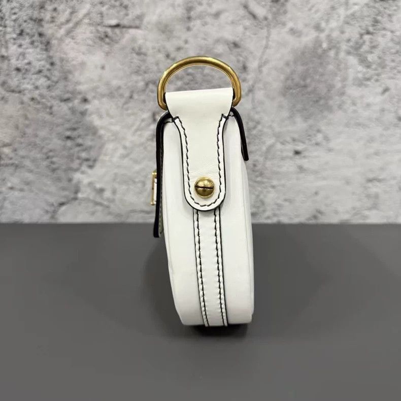 Dior Dior Saddle Bag in White with Gold Hardware-2506 Size ONE SIZE - 4 Thumbnail