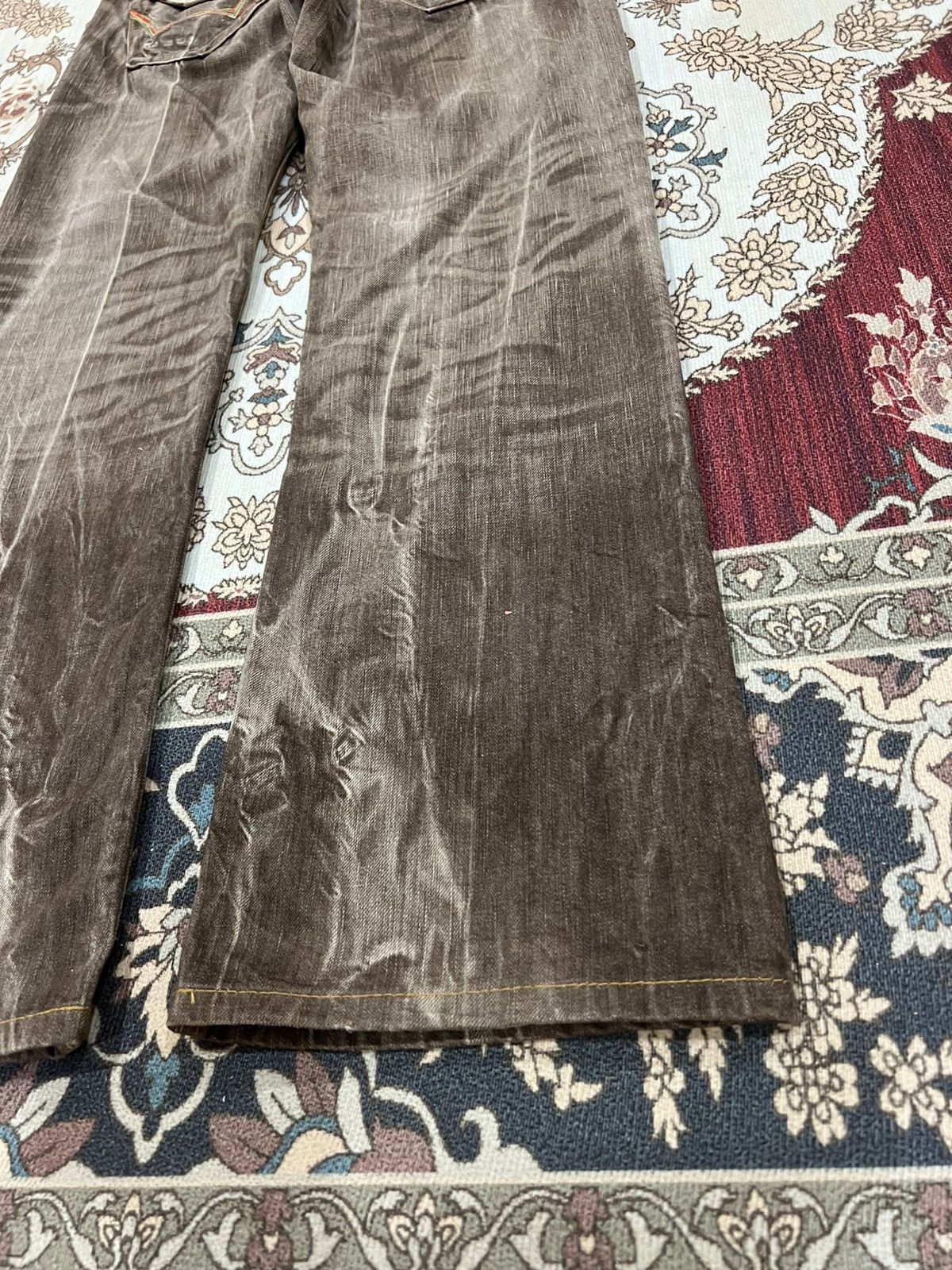 Edwin 💥Flare💥Vintage Edwin 503 Blue Trip Faded Flare Denim Jean Size US 31 - 13 Thumbnail
