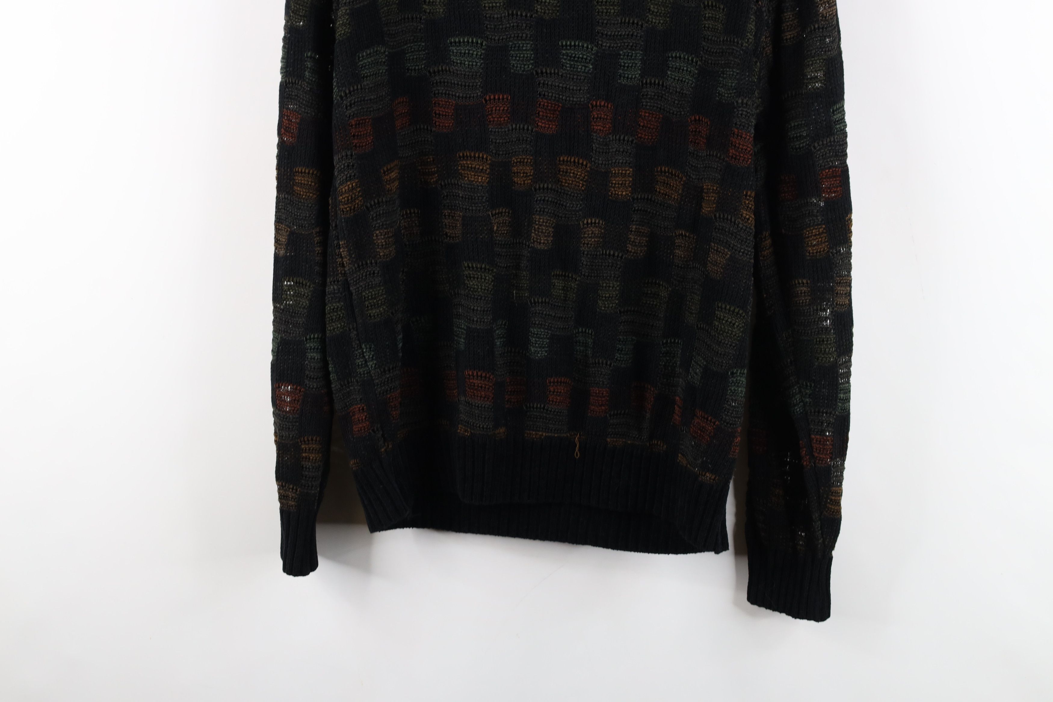 Vintage Vintage 90s Streetwear Rainbow Checkered Knit Sweater Size US M / EU 48-50 / 2 - 11 Thumbnail