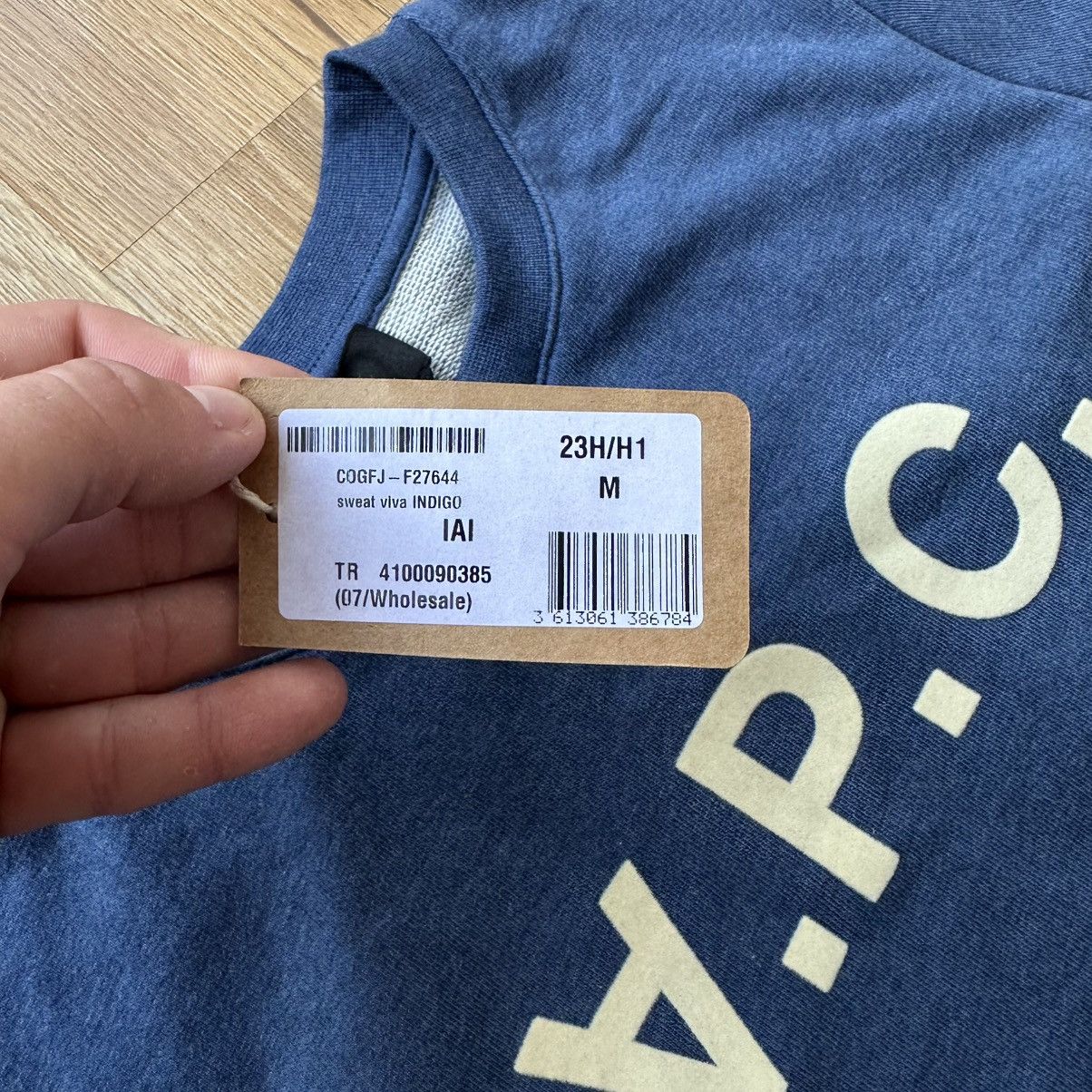 A.P.C. A.P.C Mens Flocked Logo Sweatshirt Pullover Streetwear Y2K Size US M / EU 48-50 / 2 - 9 Thumbnail