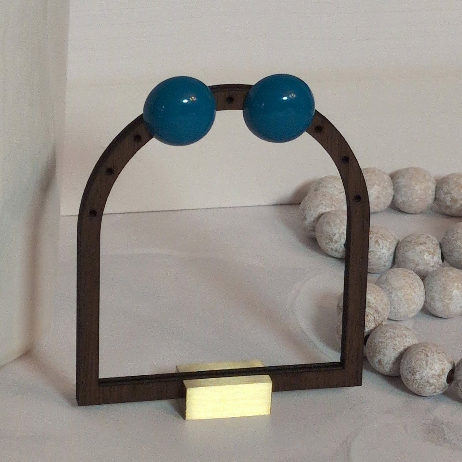 Vintage VTG 1980s Cute As a Button Teal Blue Pierced Post Earrings Size ONE SIZE - 1 Thumbnail