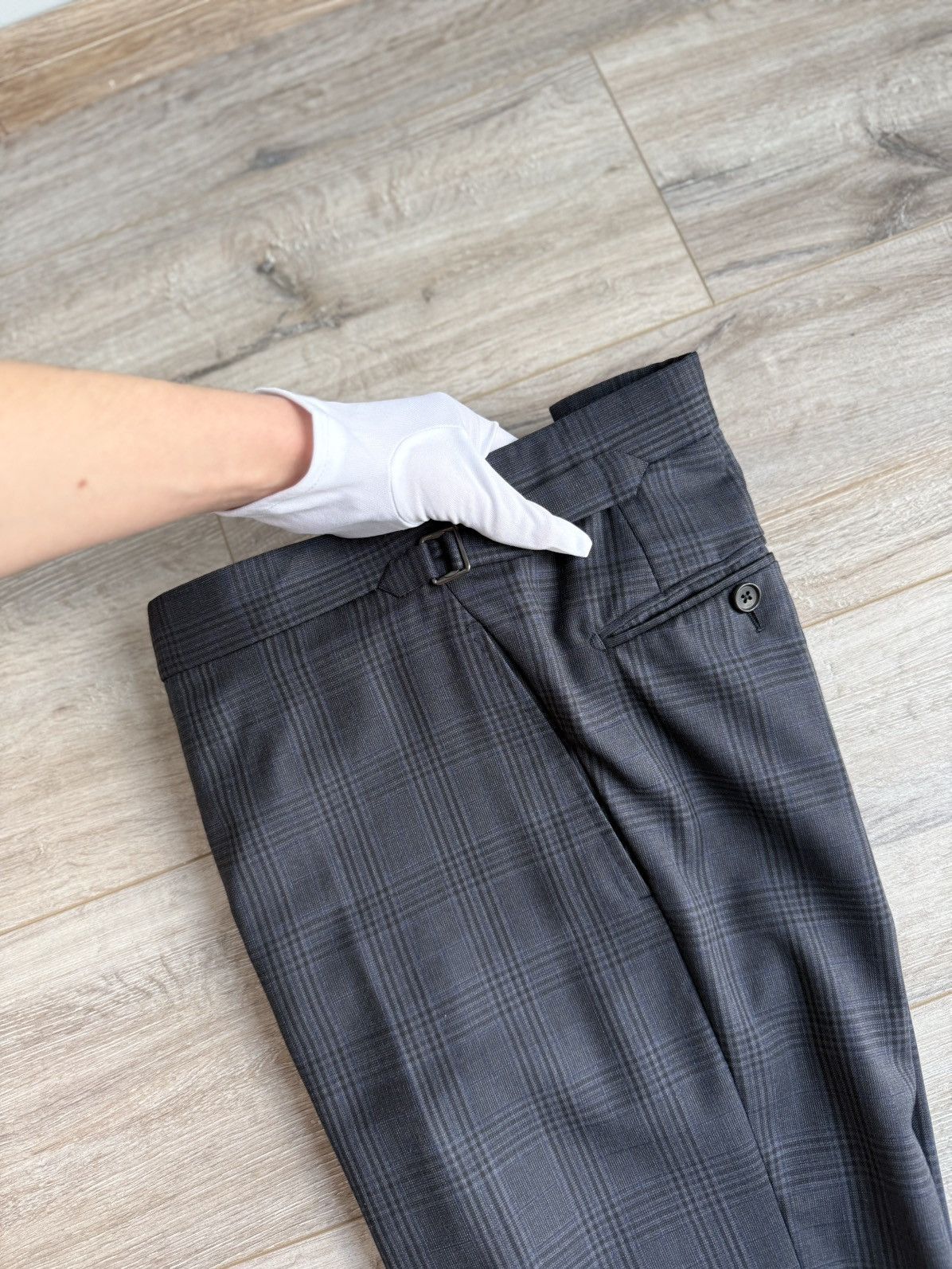 Tom Ford Tom Ford Navy Check Wool Trousers Side Adjusters 50R Size 50R - 9 Thumbnail