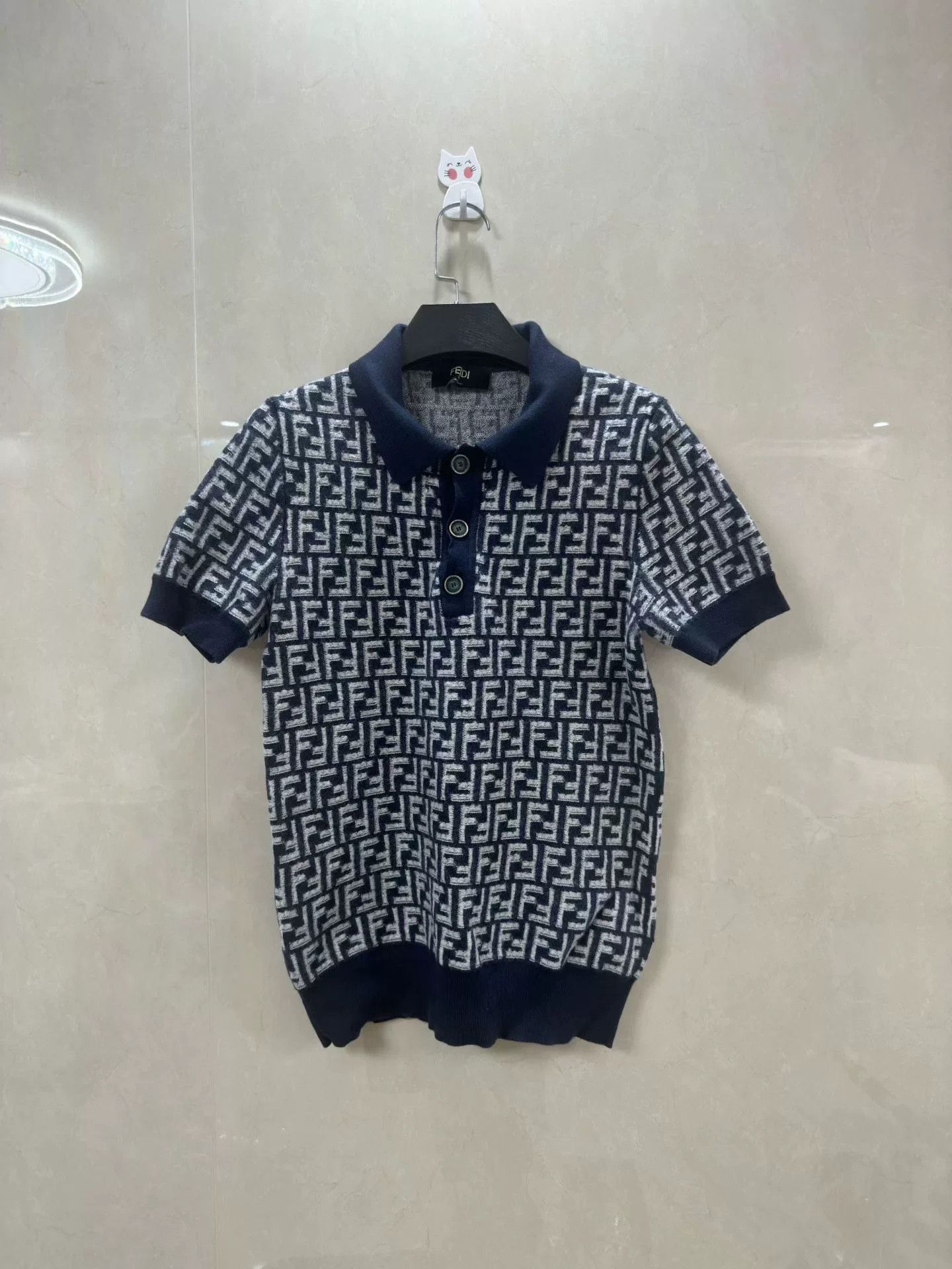 fendi logo short sleeve polo shirt
