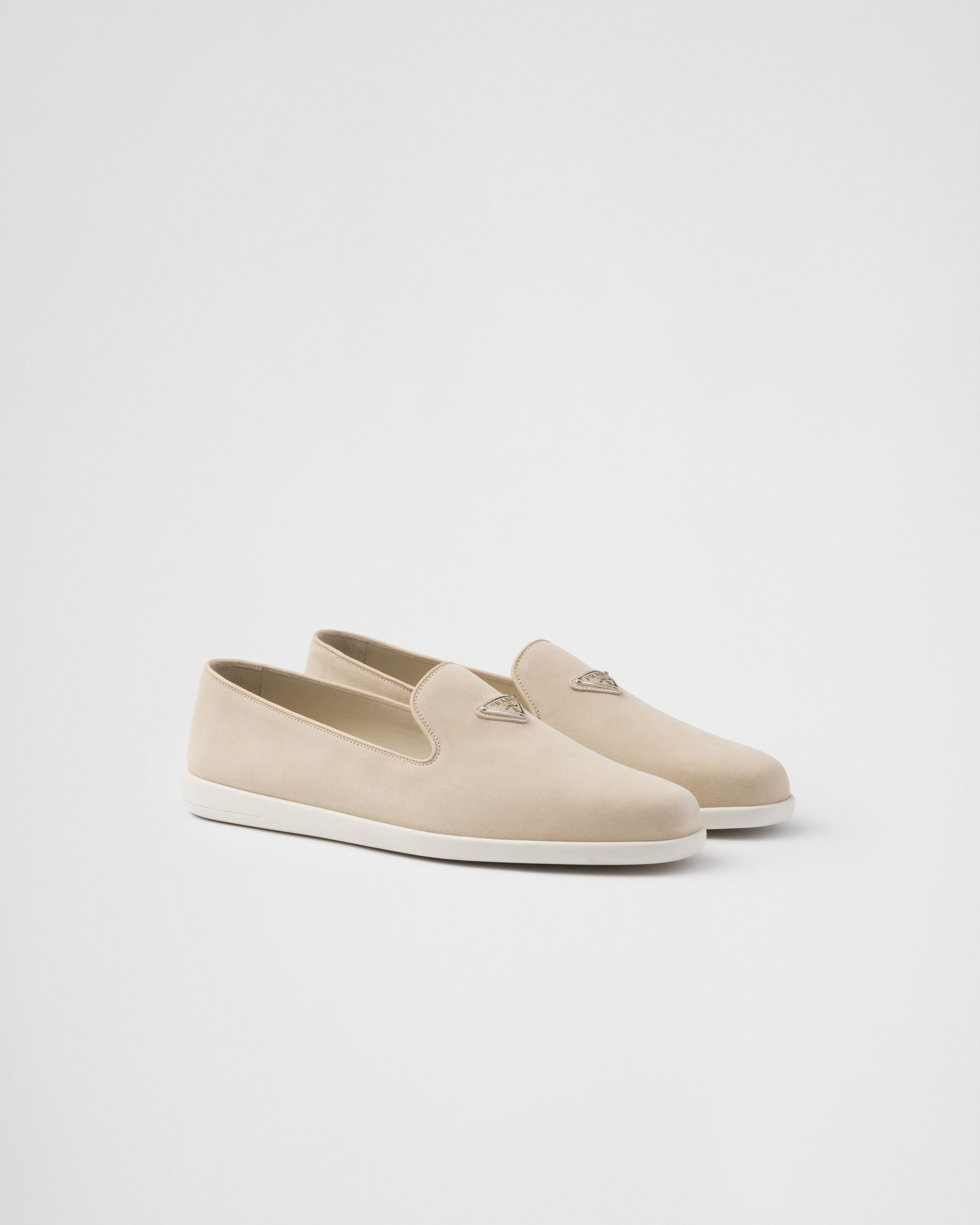 Prada o1srvl11e0226 Suede Slippers in Beige Size US 9 / EU 42 - 1 Thumbnail