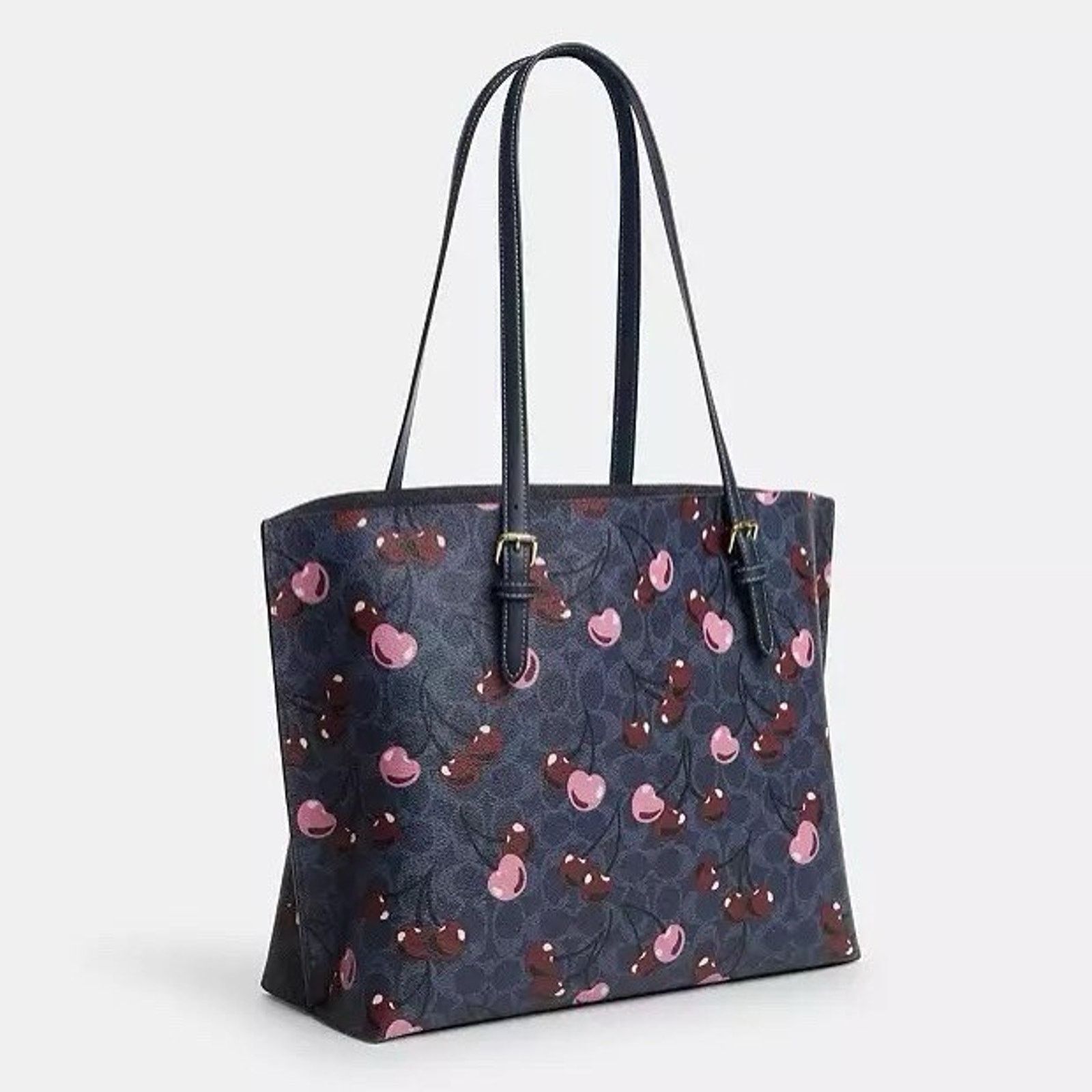 Coach NWT Coach Mollie Tote Signature Canvas Cherry Print CAA73 Size ONE SIZE - 8 Thumbnail