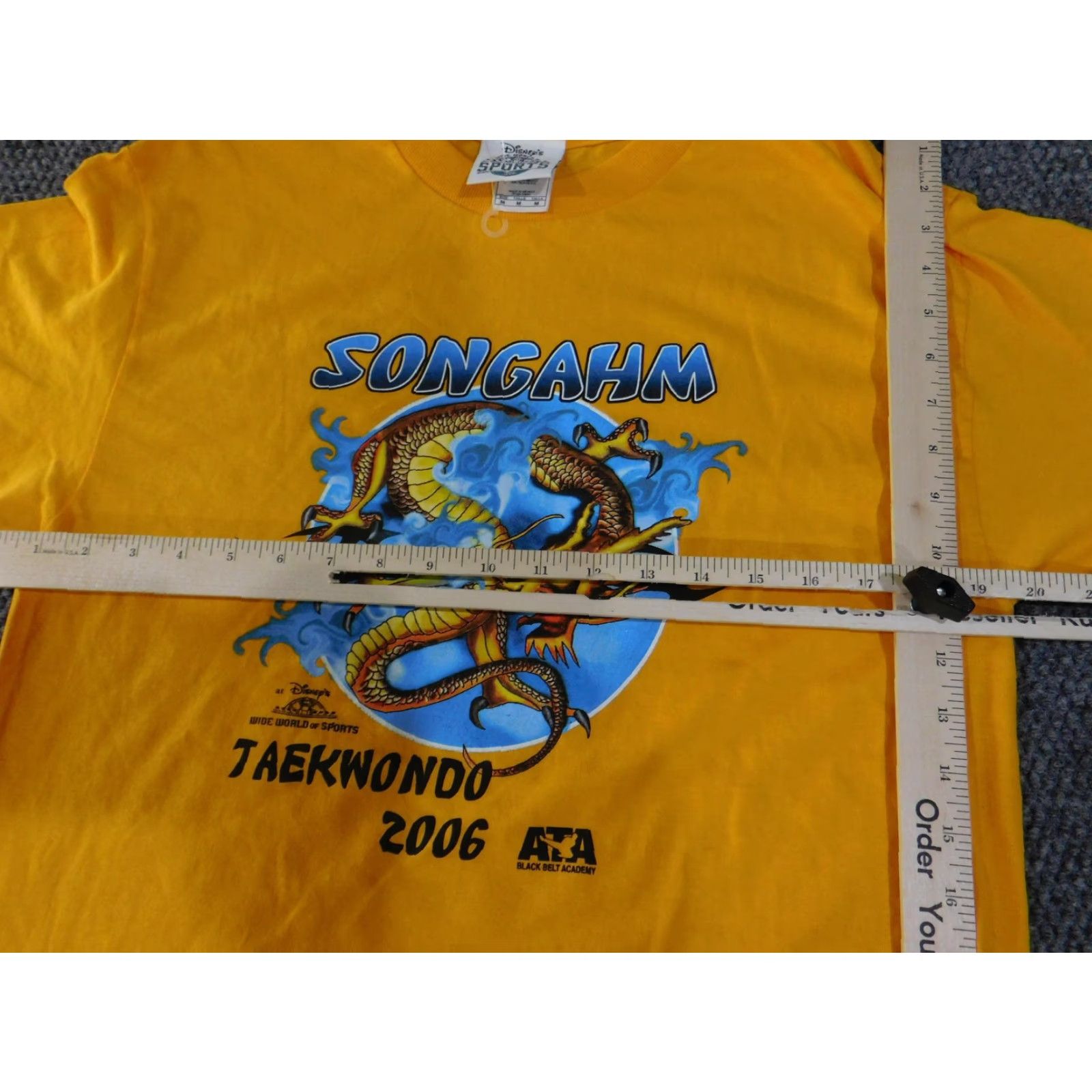 Disney Disney Songahm Taekwondo Shirt Mens Medium Yellow Wide World of Sports 2006 ATA Size US M / EU 48-50 / 2 - 7 Thumbnail