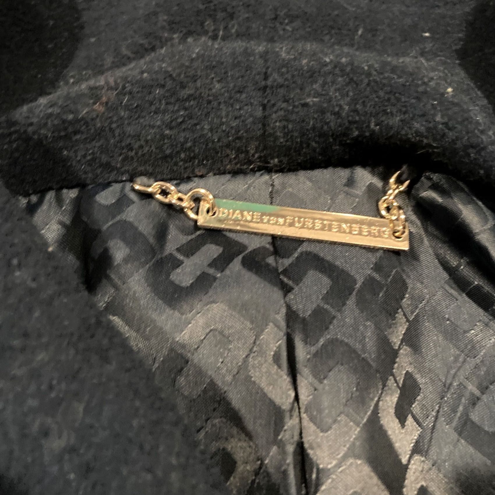 Diane von Furstenberg Diane von Furstenberg Coat Wool Blend Wrap Belt Blue Small Womens Belted Long Sleeve Mid-Length Button Size S / US 4 / IT 40 - 2 Thumbnail