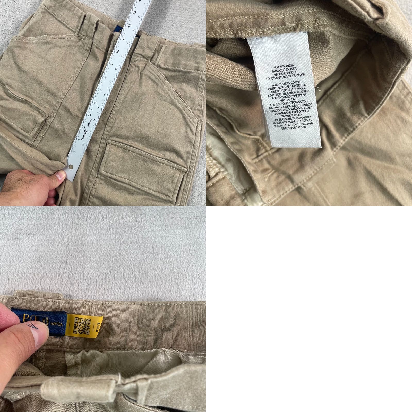 Polo Ralph Lauren VINTAGE Polo Ralph Lauren Wide Leg Cargo Trouser Pant Women 4 Beige Utility Inspired Size 27" / US 4 / IT 40 - 8 Thumbnail