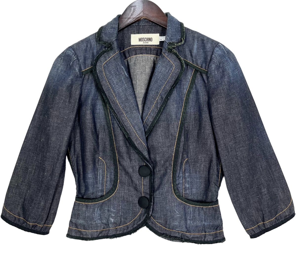 Designer × Moschino Moschino Jeans Denim Distressed Shorts Blazer Jacket Size S / US 4 / IT 40 - 1 Thumbnail