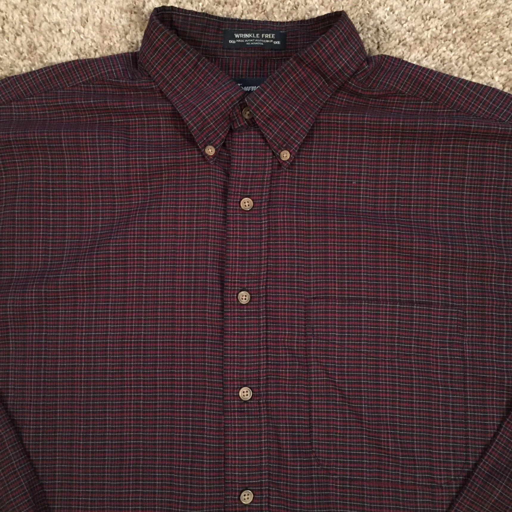 Arrow Arrow Tournament Shirt Big 1X Long Sleeve Red Button-Up Mens Plaid Casual Size US XL / EU 56 / 4 - 3 Thumbnail