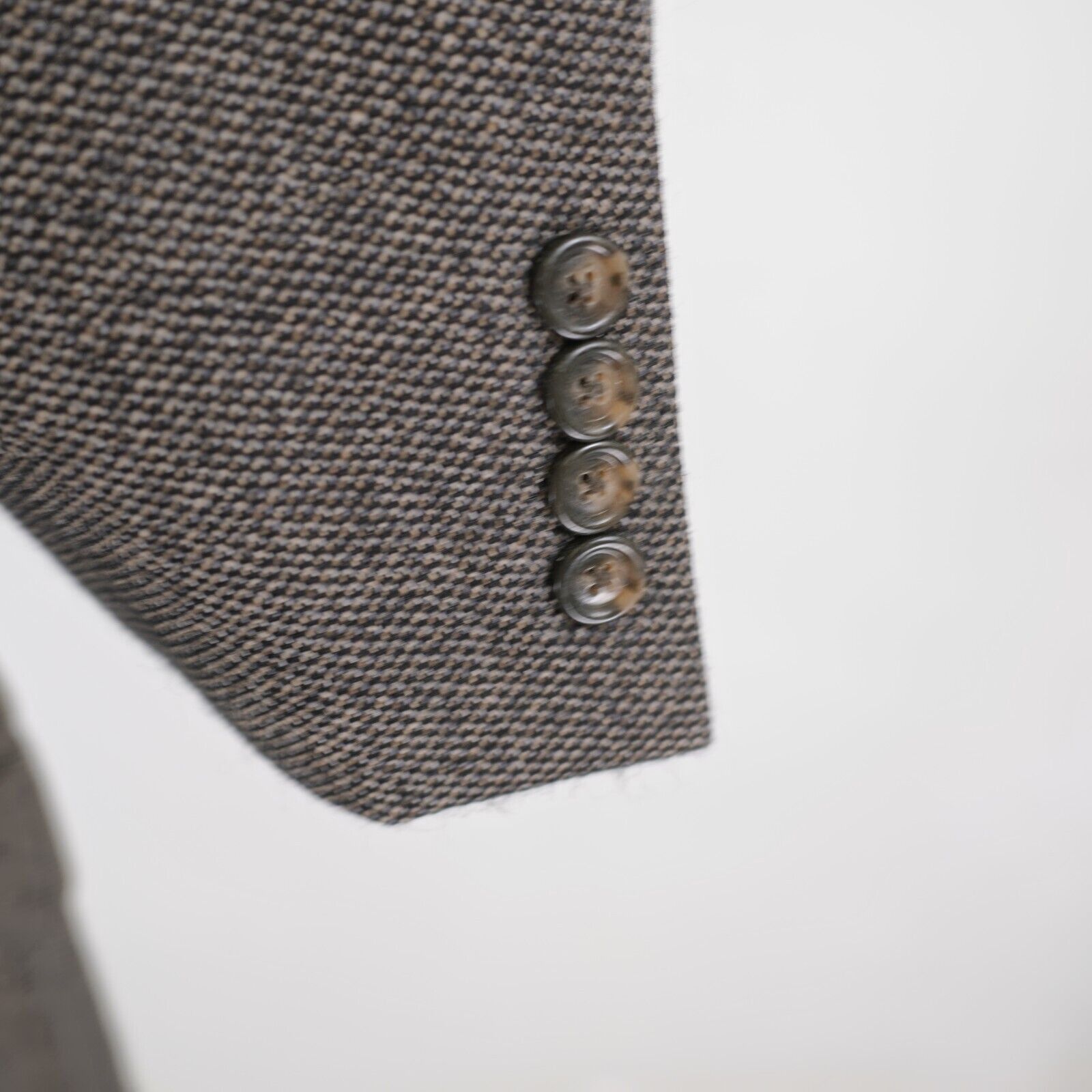 Jos. A. Bank Jos A Bank Tweed Wool Black & Tan Check 2 Button Sport Coat Size 40R - 3 Thumbnail