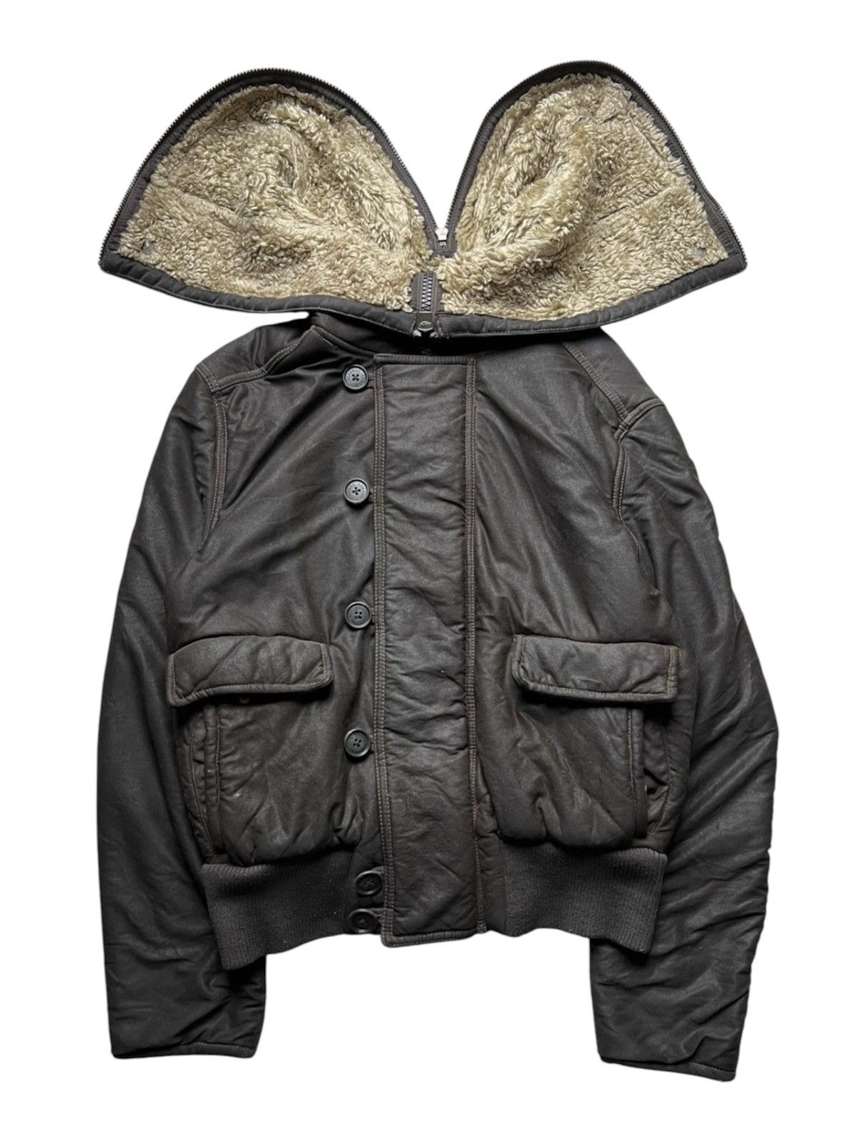 Emporio Armani Vintage Armani Exchange Waxed Fur N2B Jacket Split Hood Size US S / EU 44-46 / 1 - 4 Thumbnail