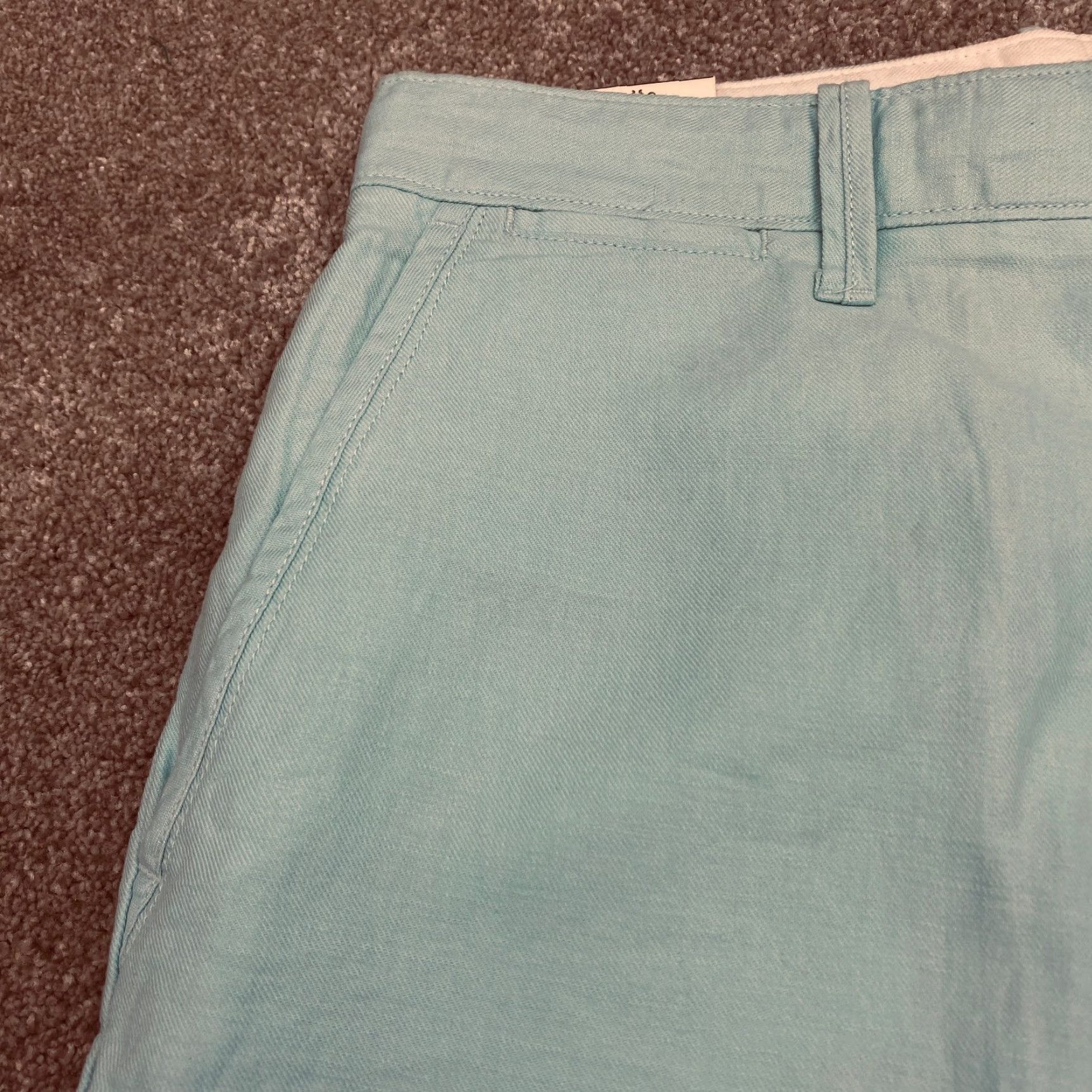 Nautica Nautica Chino Shorts Men's 36x10 Blue Linen Blend Drawstring WNT NWT 6674 Size US 36 / EU 52 - 2 Thumbnail