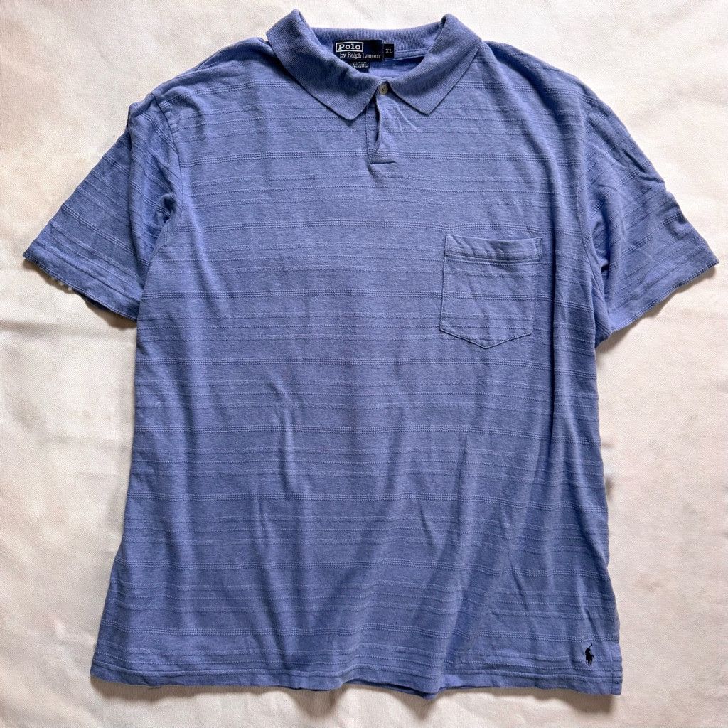 Polo Ralph Lauren Polo Ralph Lauren Blue Linen Cotton Textured Stripe Knit Size US XL / EU 56 / 4 - 1 Thumbnail