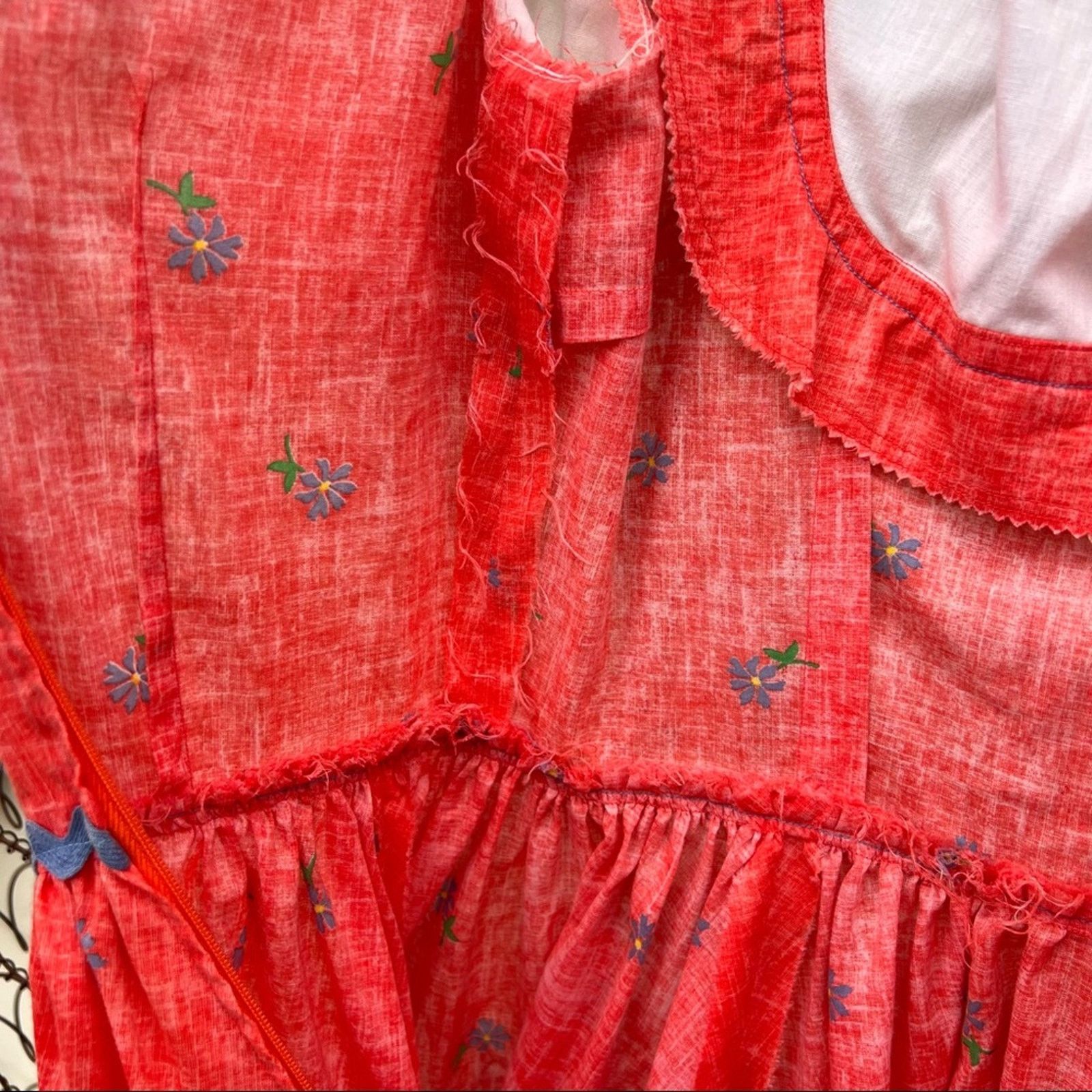 Vintage Vintage Dirndl pink coral calico square dance dress MEDIUM Size M / US 6-8 / IT 42-44 - 9 Thumbnail