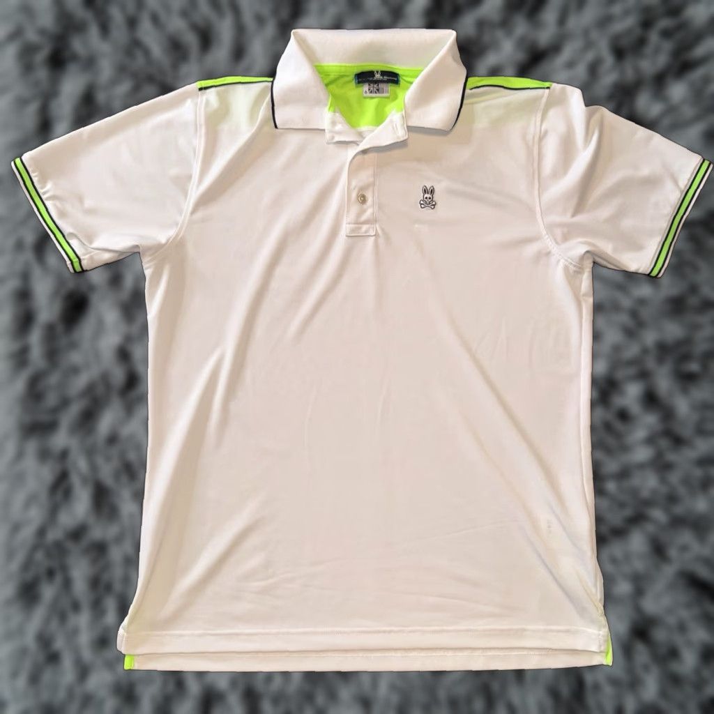 Psycho Bunny Psycho Bunny Polo Mens Polo Shirt Size 6 Golf Cotton White Green Stretch Polo Shirt Mens Size 6 Psycho Bunny Polo White Green Stretch Golf Size US S / EU 44-46 / 1 - 1 Thumbnail