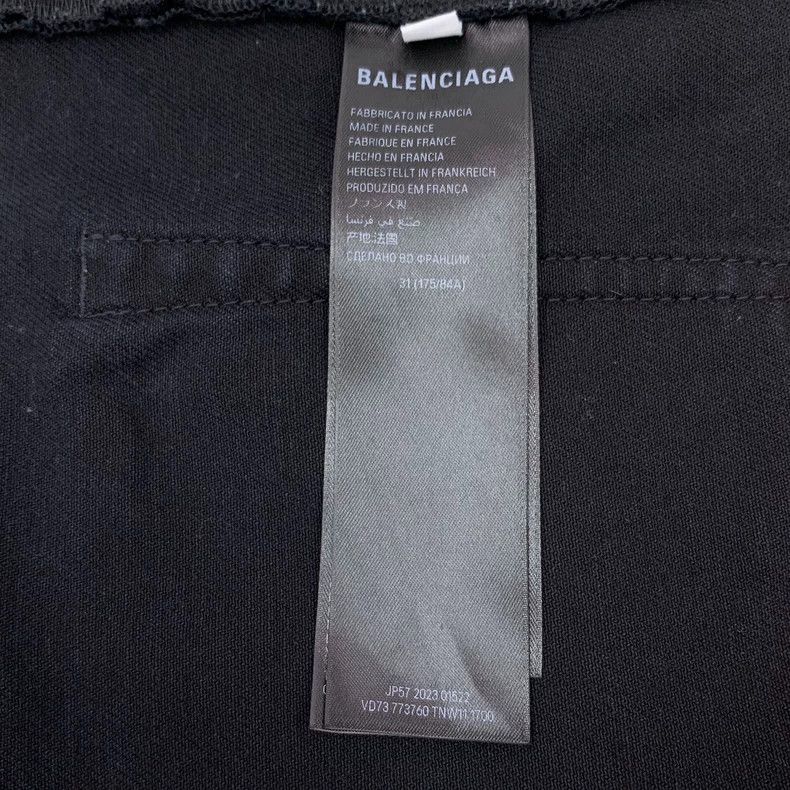 Balenciaga Balenciaga Black leather and cotton wide-leg casual denim Size US 31 - 8 Thumbnail