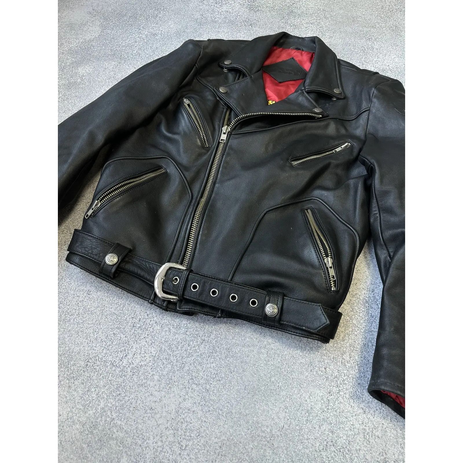 Vintage VTG IXS Highway Star Biker Heavy Leather Jacket Size US L / EU 52-54 / 3 - 12 Thumbnail
