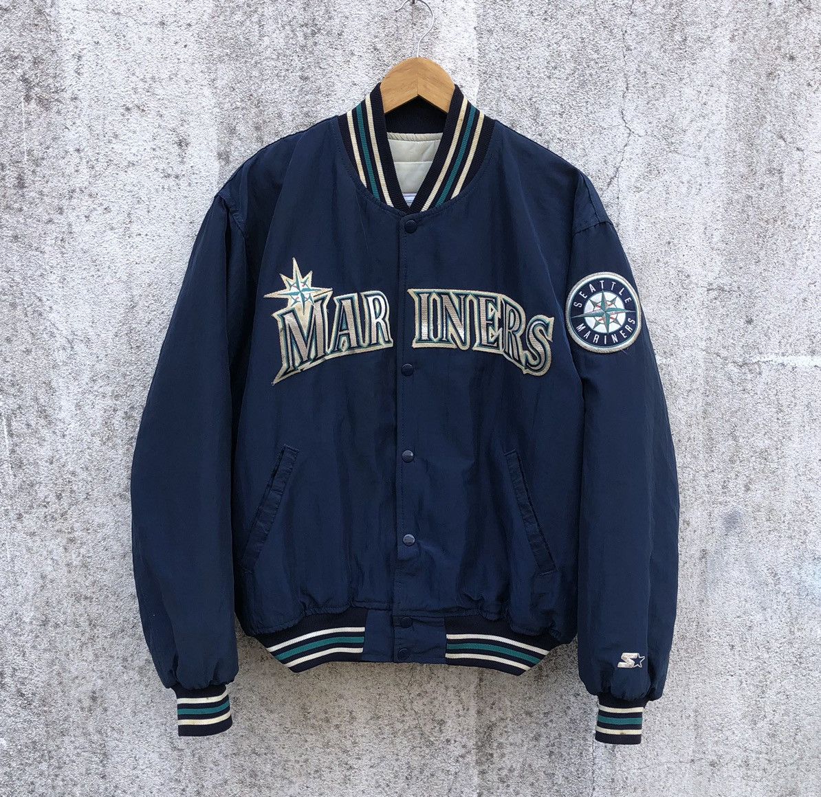 Vintage VTG 80s Seattle Mariners Diamond Collection Starter Jacket Size US L / EU 52-54 / 3 - 8 Thumbnail