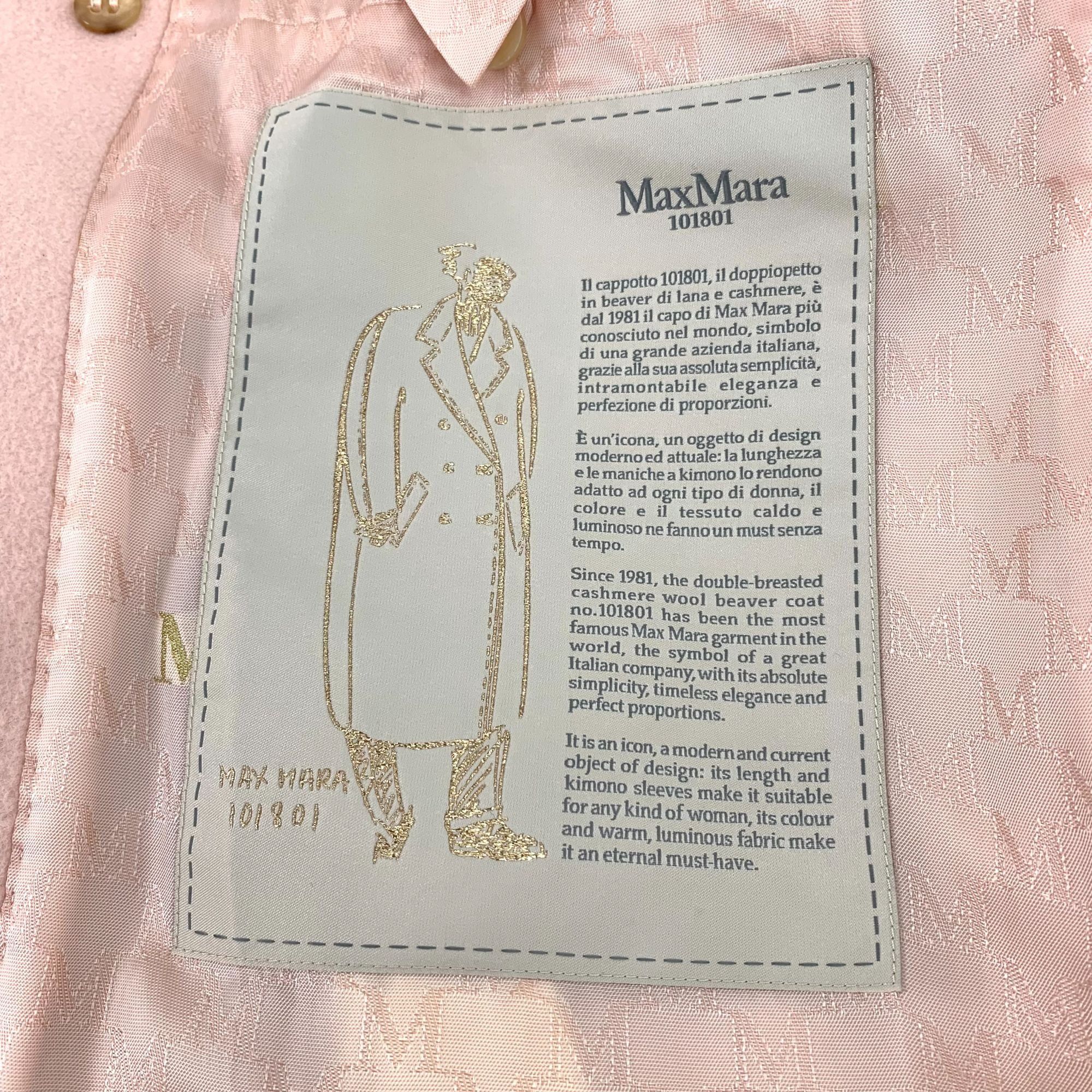 Max Mara MaxMara Soft Pink Wool-Blend Double-Breasted Long Coat Size XS / US 0-2 / IT 36-38 - 7 Thumbnail