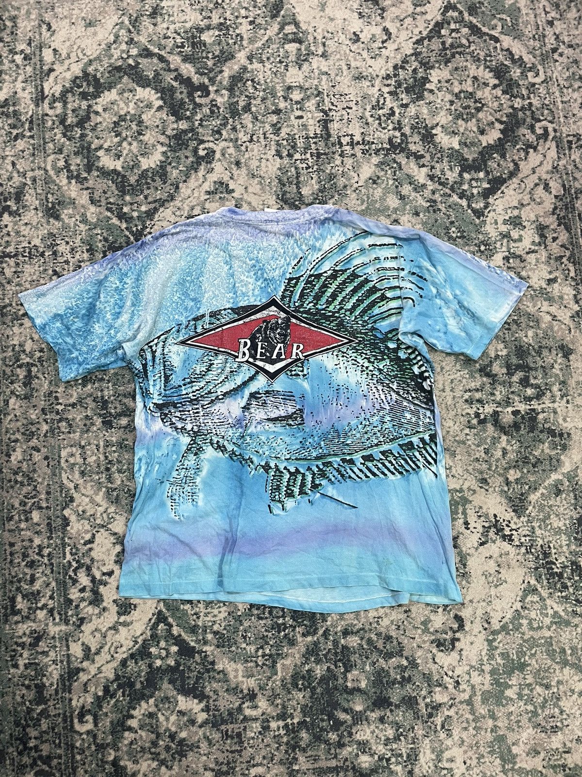 Band Tees Vintage 90’s Bear x Fish Overprint Tie Dye T Shirt Size US XL / EU 56 / 4 - 13 Thumbnail
