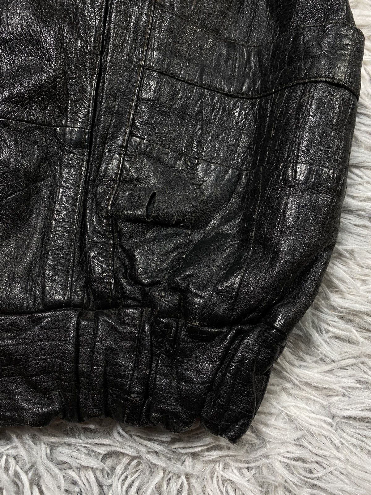 Genuine Leather Disstresed Vintage Black Sleeveless Jacket 36 Japanese Brand Size 36R - 3 Thumbnail