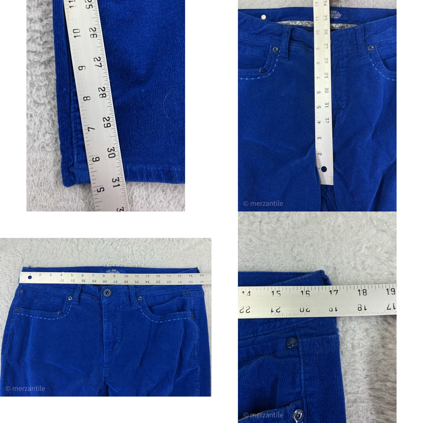 Vintage YMI Pants Womens 14 Blue Corduroy Cotton Blend Straight Leg Fleur De Lis Shirt Size 30" / US 8 / IT 44 - 9 Thumbnail