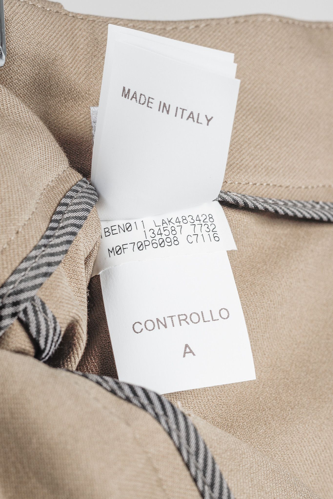 Brunello Cucinelli Brunello Cucinelli Taupe Cotton-Blend Straight-Leg Trousers Size 27" / US 4 / IT 40 - 15 Thumbnail