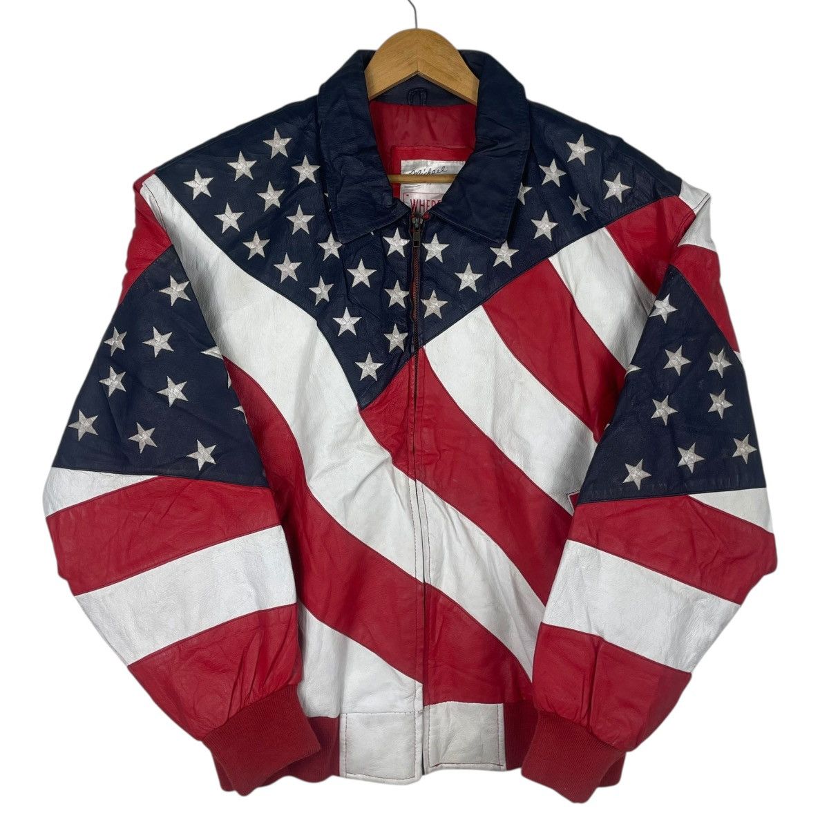 Michael Hoban 💥 MICHEAL HOBEN AMERICAN FLAG BOMBER JACKET Size US L / EU 52-54 / 3 - 3 Thumbnail