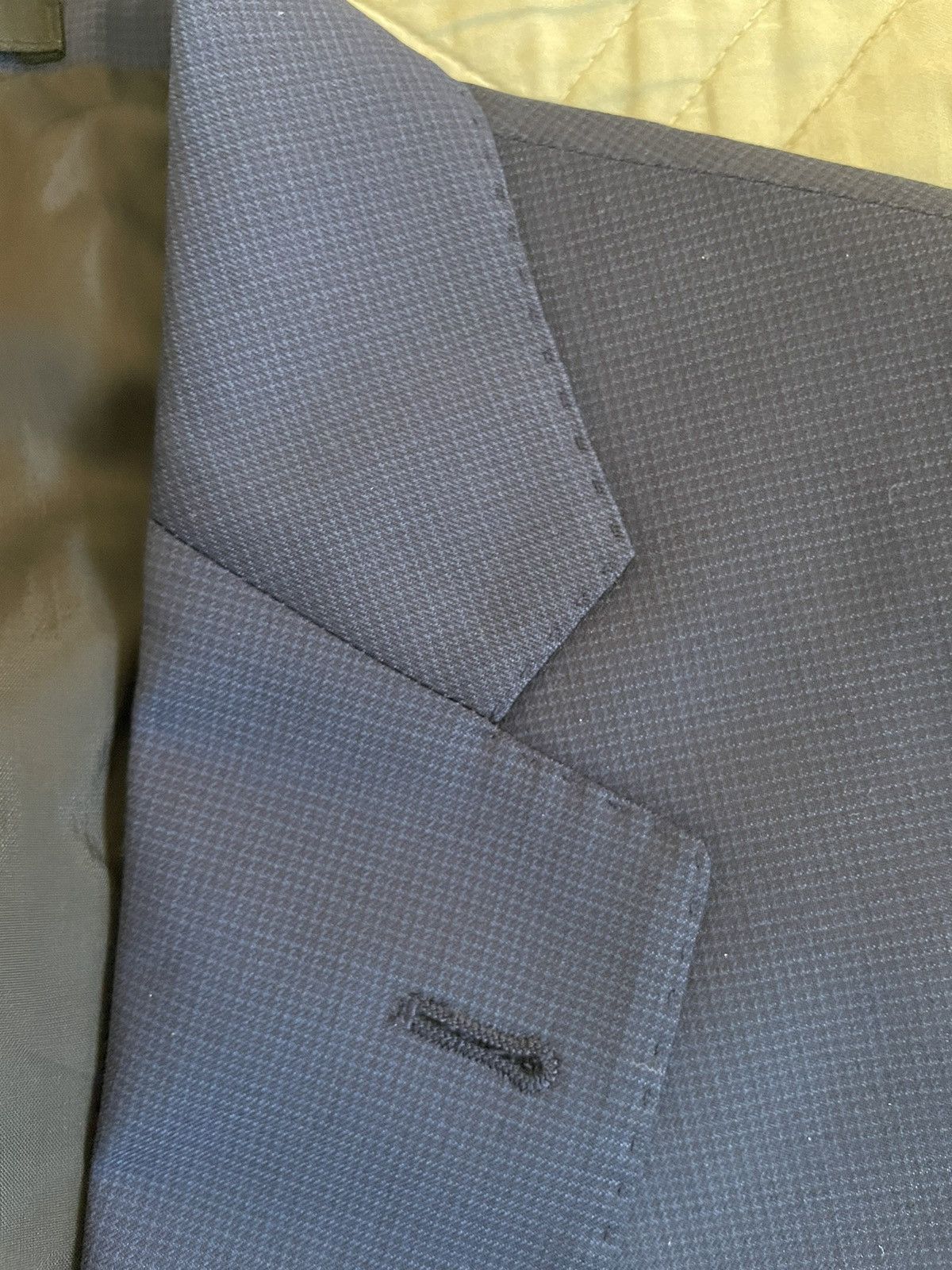 Armani Collezioni Shadow Micro Check Wool Jacket Size 40R - 3 Thumbnail