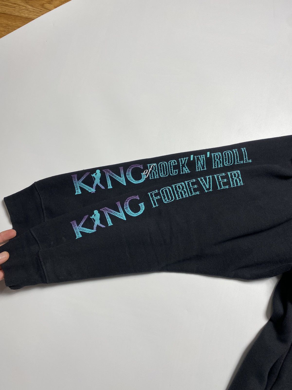 Band Tees × Vintage Vintage 90s Elvis Presley King Forever oversized hoodie Size US XL / EU 56 / 4 - 14 Thumbnail