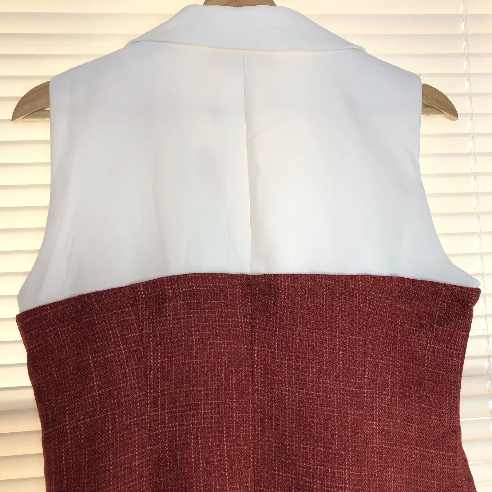 Other SHIMMER Women Burgundy White Sleeveless Dress XL Bottom Down Size XL / US 12-14 / IT 48-50 - 7 Thumbnail