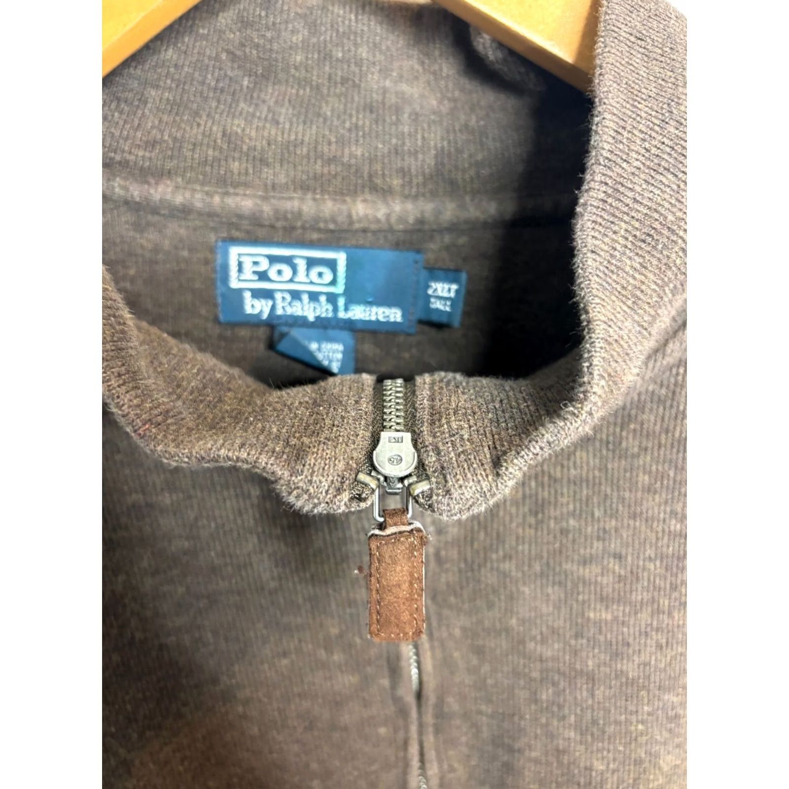 Polo Ralph Lauren Polo Ralph Lauren Sweater Mens 2XLT Cotton 1/4 Zip Brown Mock Neck Pullover Logo Embroidered Zipper Knit Casual Classic Preppy 5227 Mens Size US XXL / EU 58 / 5 - 4 Thumbnail