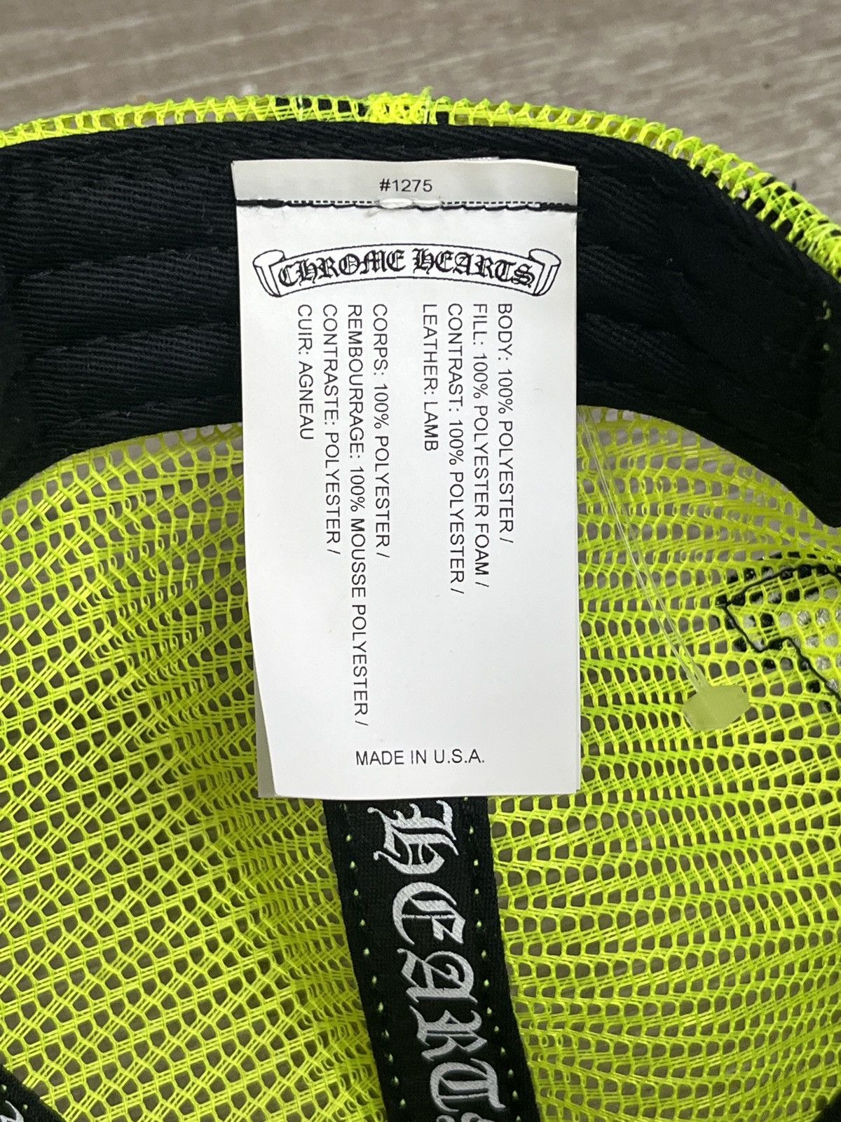 Chrome Hearts Chrome Hearts Triple Cross Trucker Hat Neon Lime Green Color Size ONE SIZE - 8 Thumbnail