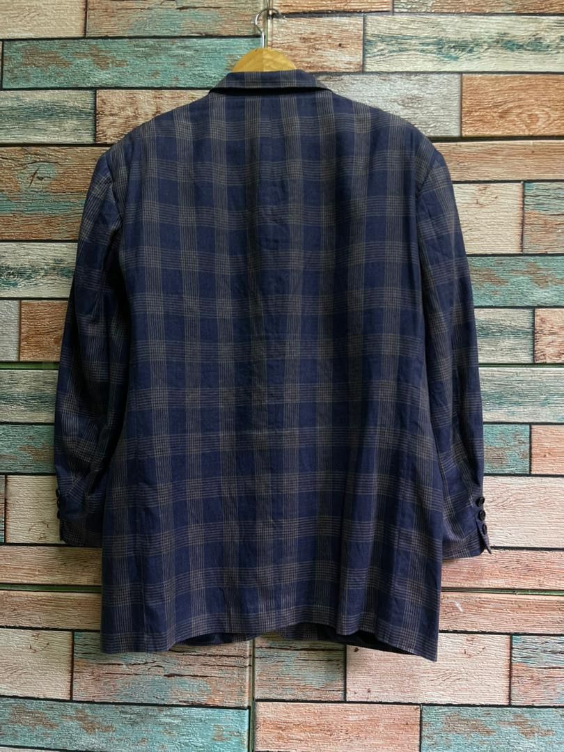 Cerruti 1881 Vintage CERRUTI 1801 Pure Linen Plaid Blazer Made in Italy Size US L / EU 52-54 / 3 - 2 Thumbnail