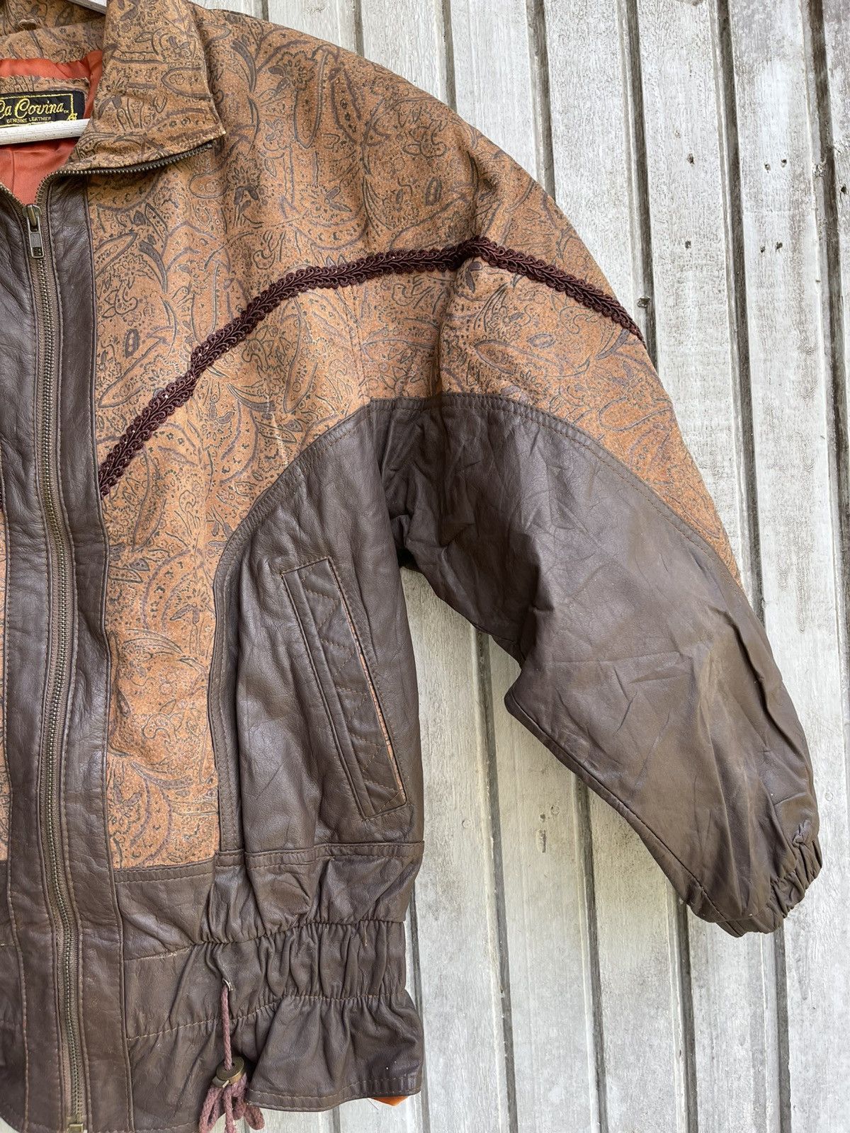 Japanese Brand Art leather jacket la covina paisley Size L / US 10 / IT 46 - 3 Thumbnail