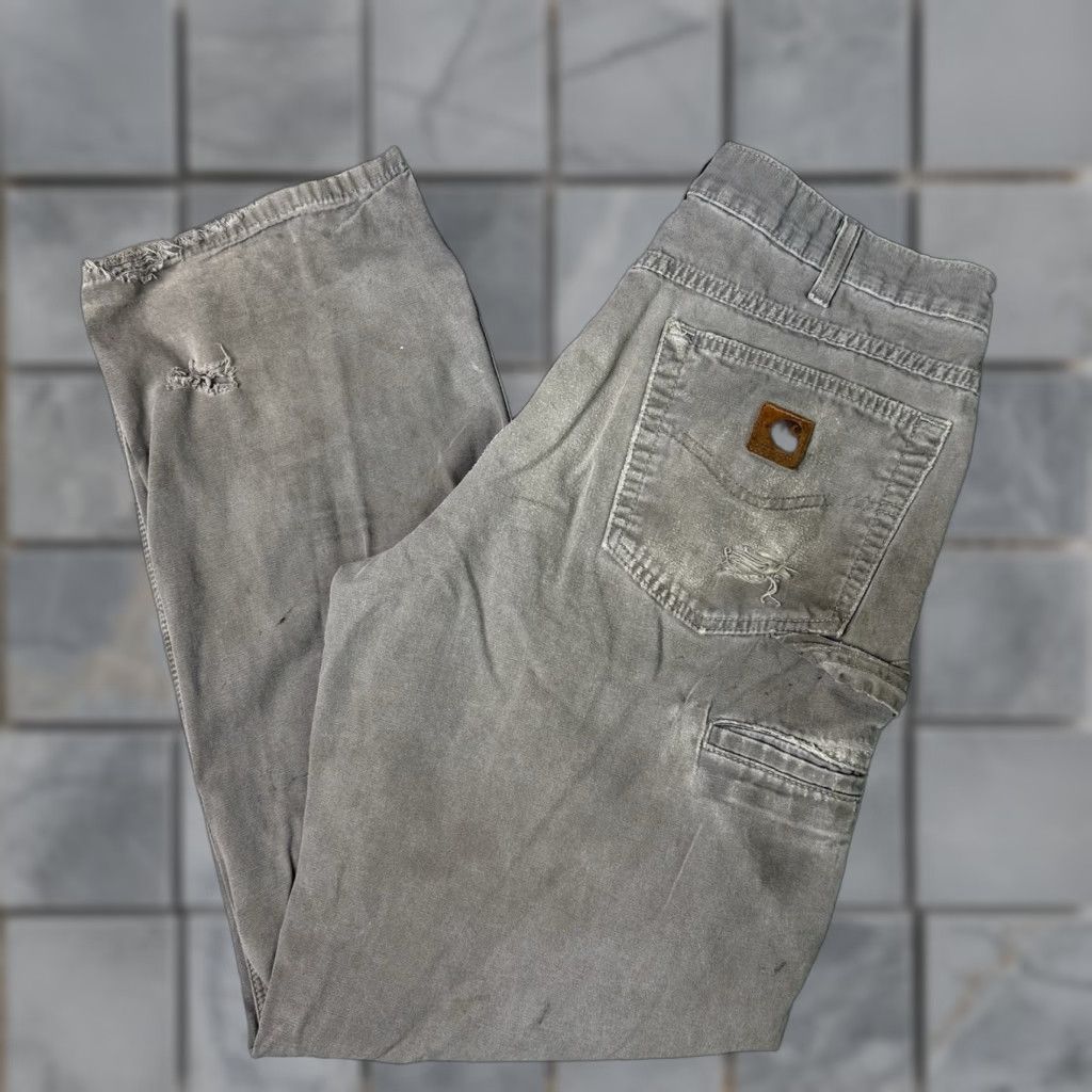 Carhartt Carhartt Pants Mens 33x32 Gray Relaxed Fit Carpenter Size US 33 - 1 Thumbnail