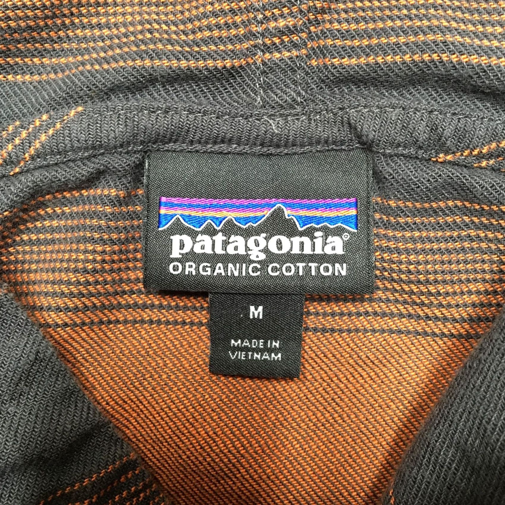Patagonia Patagonia Hoodie Mens Medium Orange Gray Stripe Organic Cotton Twill Pullover Henley Front Pockets Henley Hooded All Seasons Casual Outdoor Mens Size US M / EU 48-50 / 2 - 6 Thumbnail