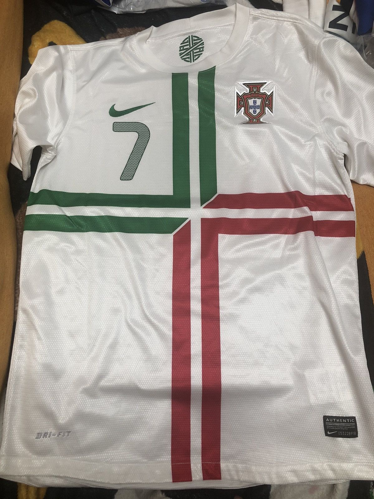 image of Fifa World Cup x Nike Portugal 12/13 Away Shirt 7 Ronaldo in White, Men's (Size Small)