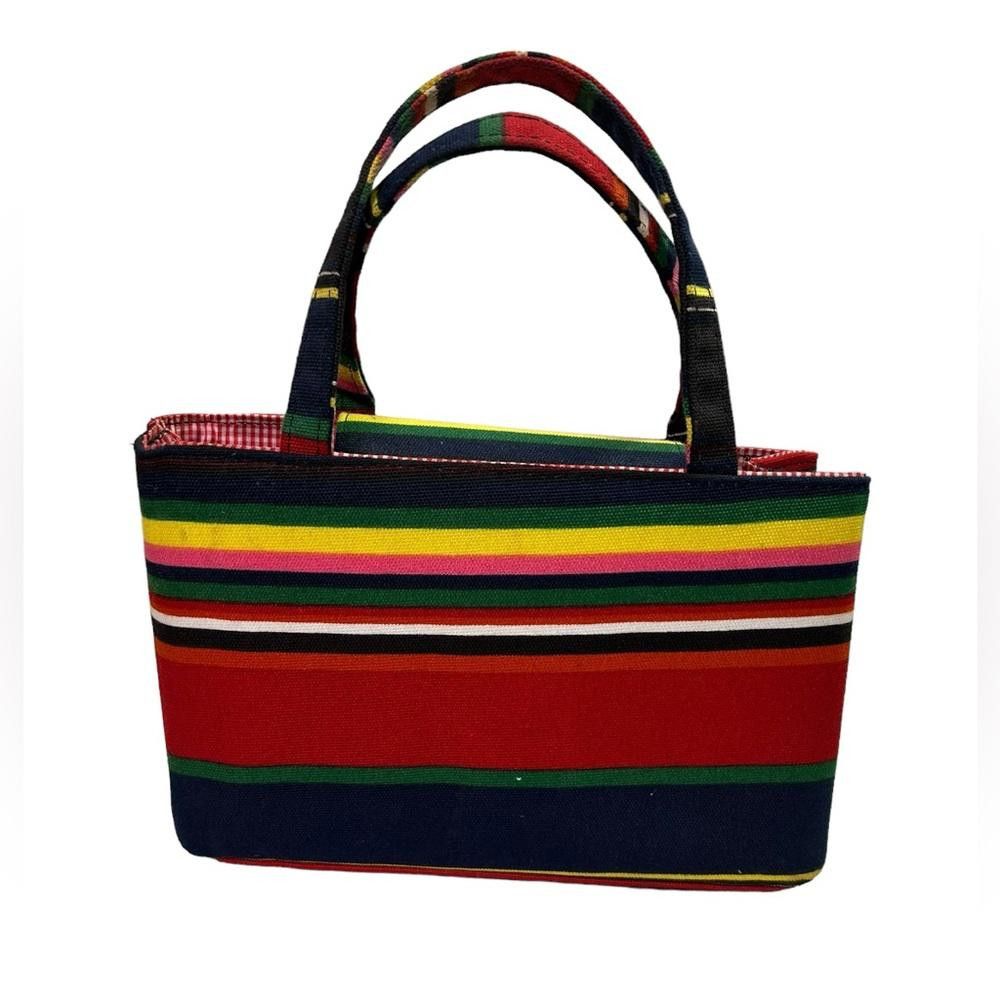 Designer kate spade l Vintage 1980’s Striped Cloth Handbag Size ONE SIZE - 5 Thumbnail
